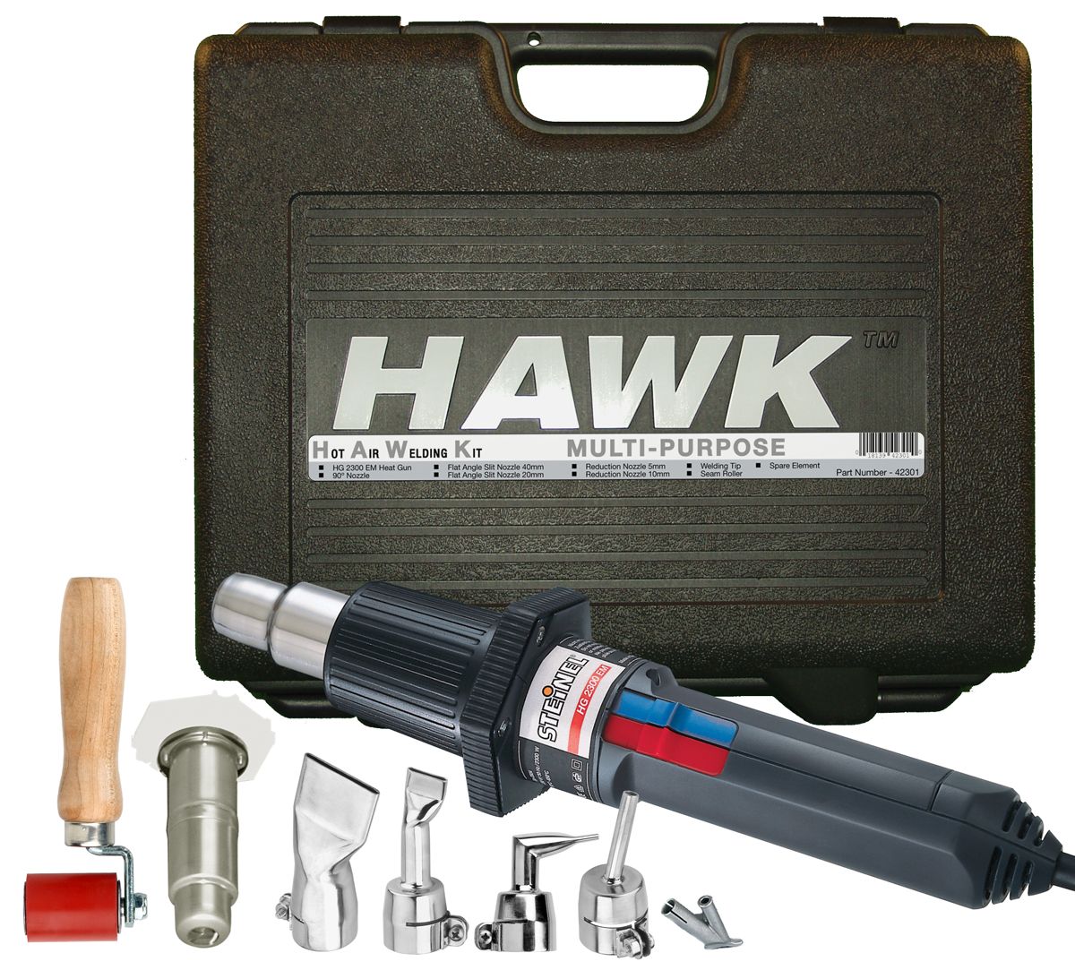 STEINELA Industrial Heat Gun Hawk MultiPurpose Heat Gun Kit with HG2300EM