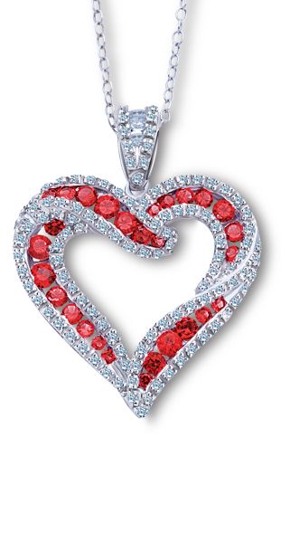 Sterling Silver Lab Created Ruby Heart Pendant at Sears.com