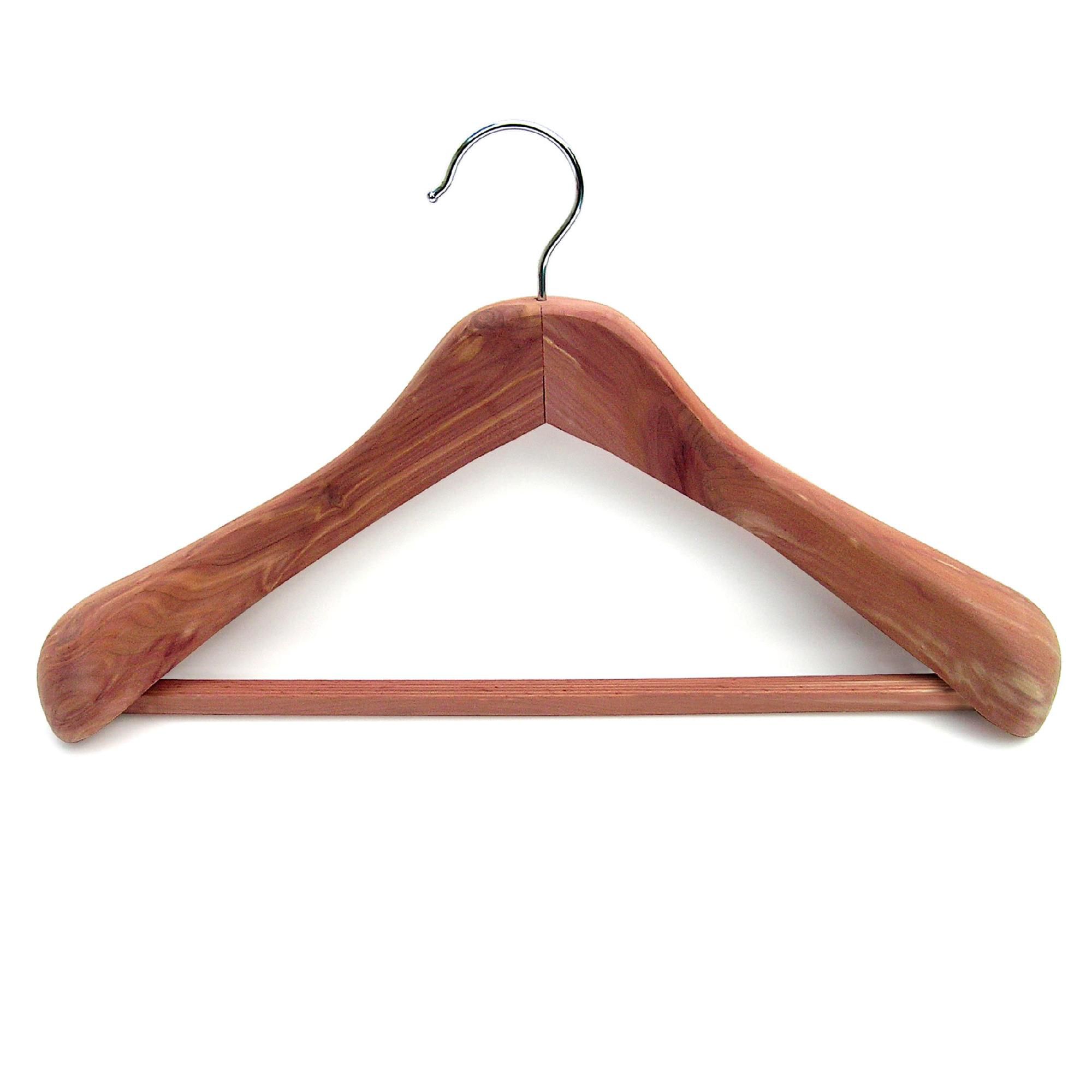 Household Essentials Cedar Coat Hanger, Deluxe, fixed bar