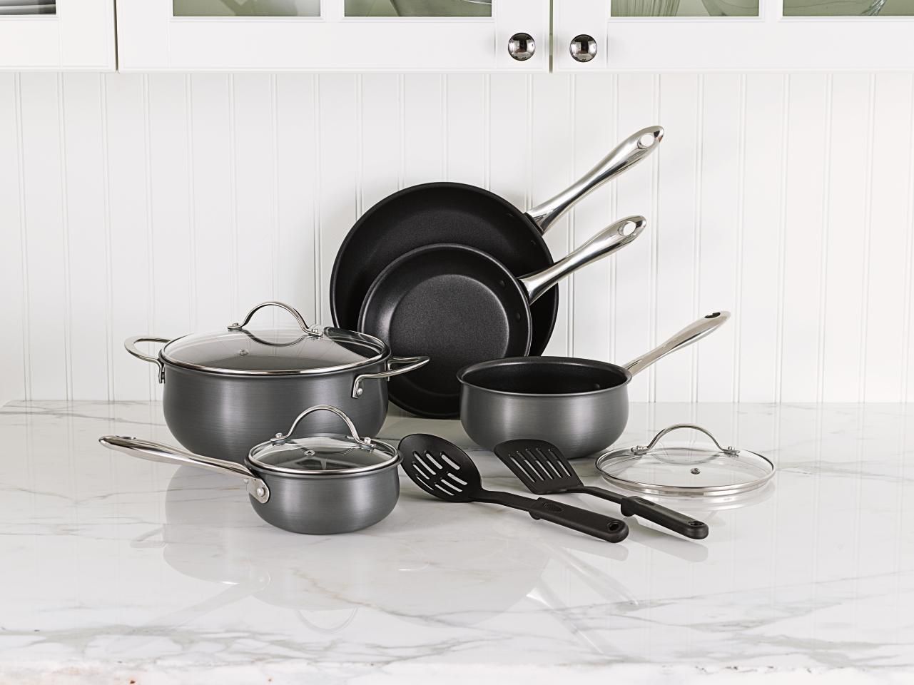 Sandra by Sandra Lee 10 Piece Hard Anodized Cookware Set