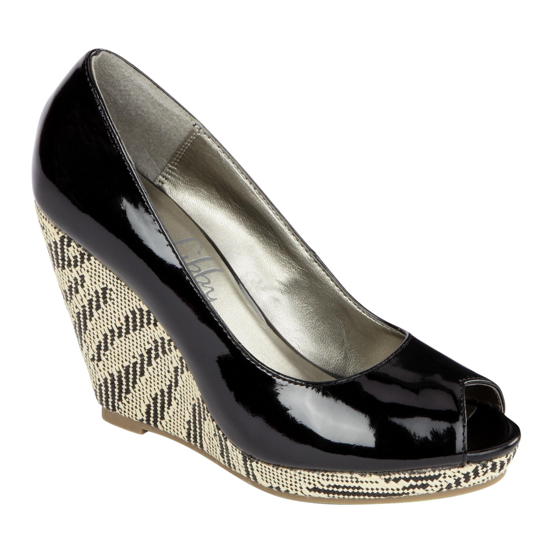 Sam & Libby Women's Monami Peep Toe Wedge - Black at Kmart.com