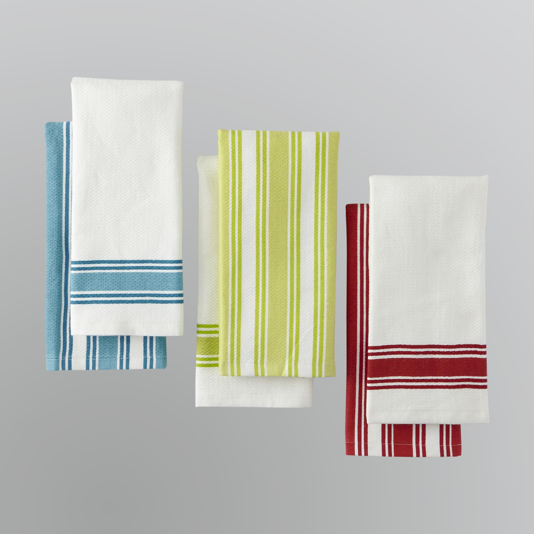 Sandra by Sandra Lee Stripes and Solids Kitchen Towels Set at Kmart.com