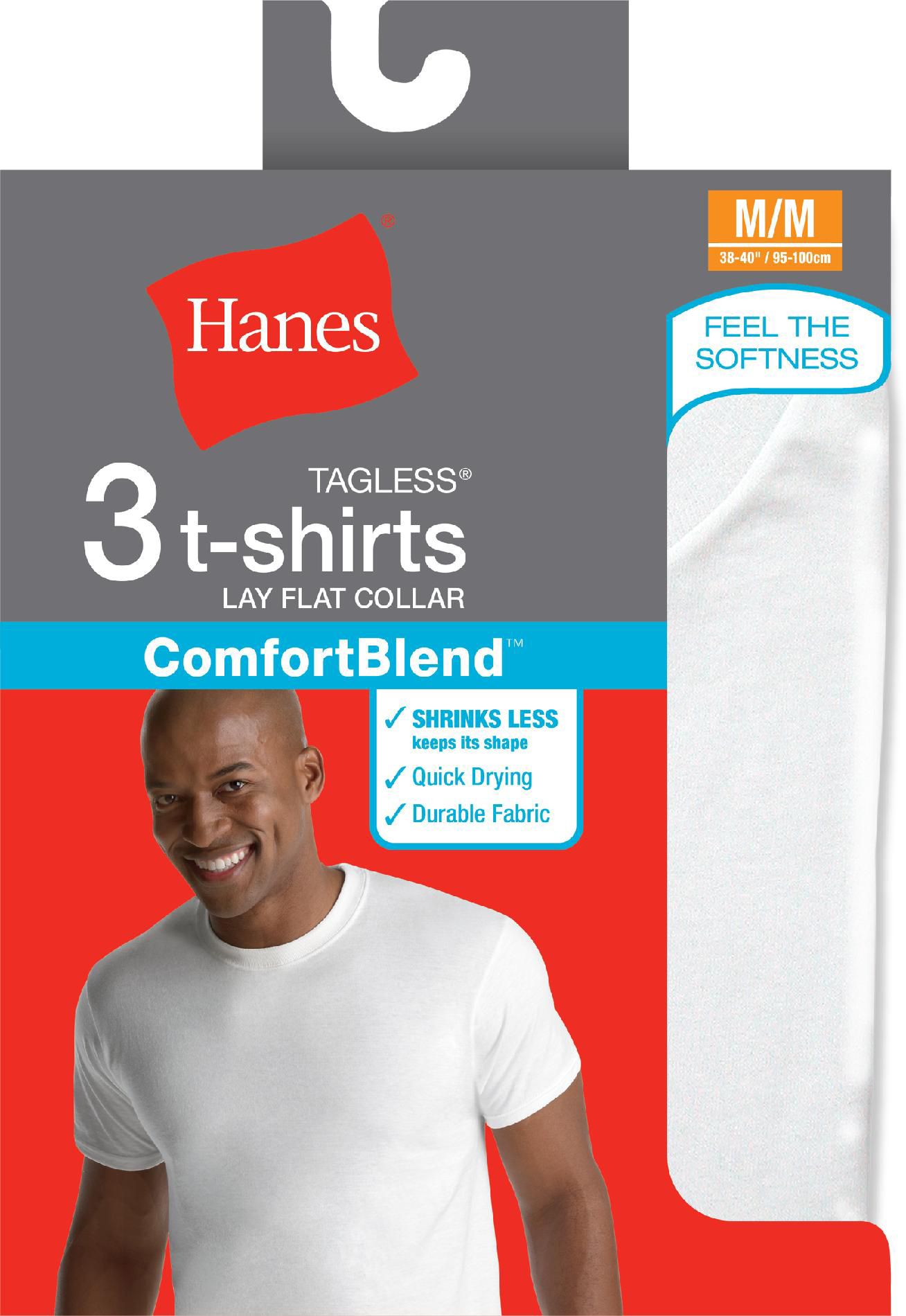 OLIKI Hanes Men s Crew Neck TShirts White 3 Pack