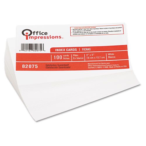 Office Impressions Unruled Index Cards, 3 x 5, White, 100 per Pack at Kmart.com