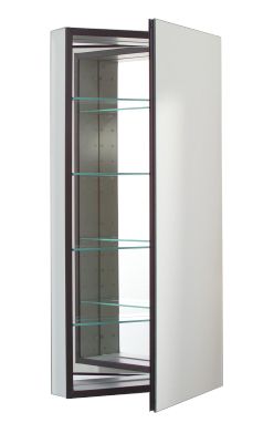 ROBERN Flat Mirrored Door Cabinet with Matte Silver Interior