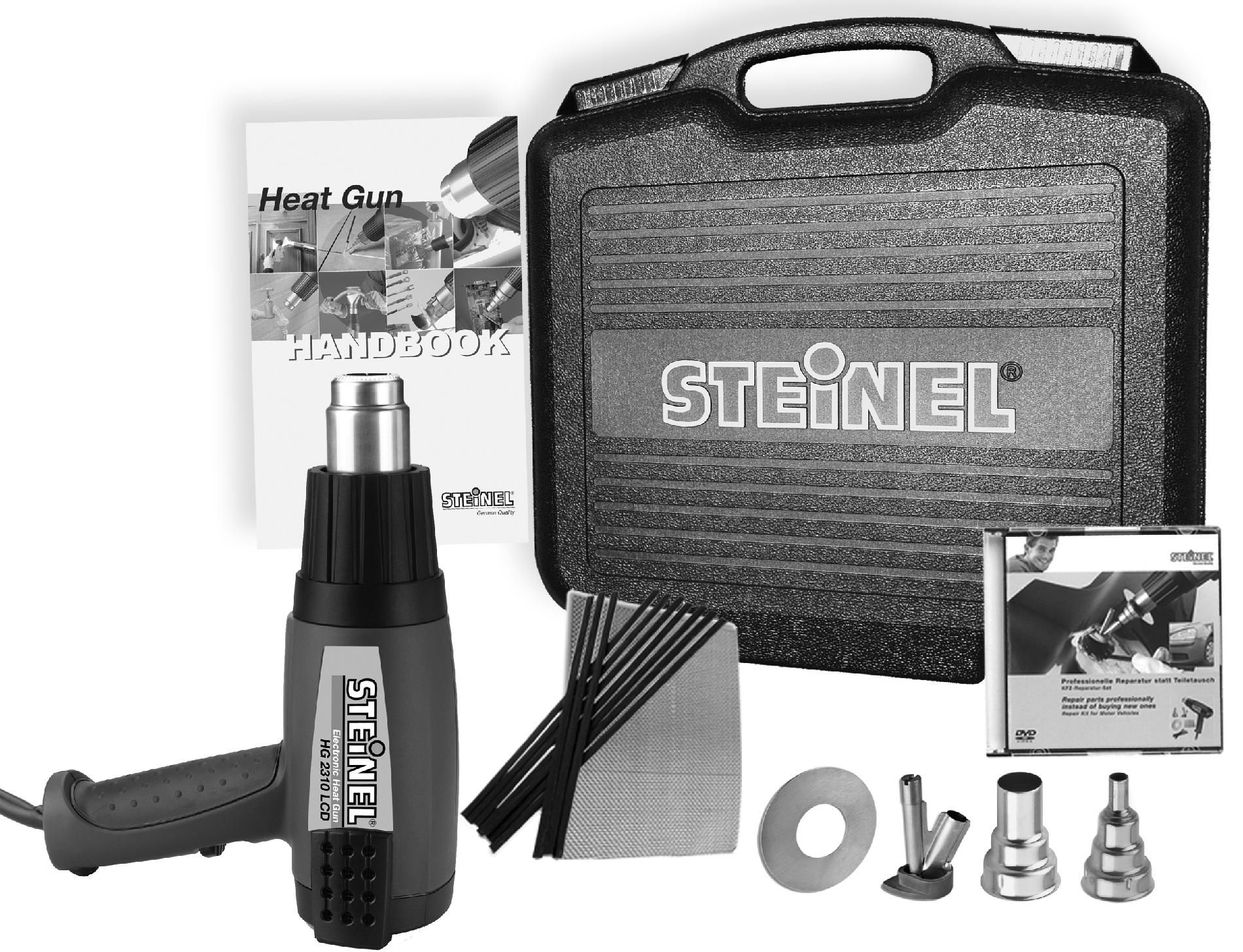 STEINEL® Professional Heat Gun Auto Body Welding Kit with HG2310LCD Programmable IntelliTemp Heat Gun with LCD Display in Case STEINEL® Professional Heat Gun Auto Body Welding Kit with HG2310LCD Programmable IntelliTemp Heat Gun with LCD Display in Case