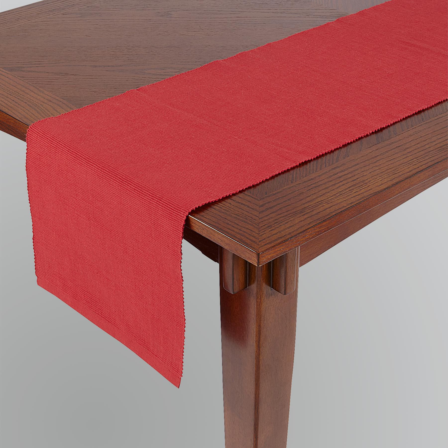 Essential Home Ribbed Red Table Runner Shop Your Way Online Shopping