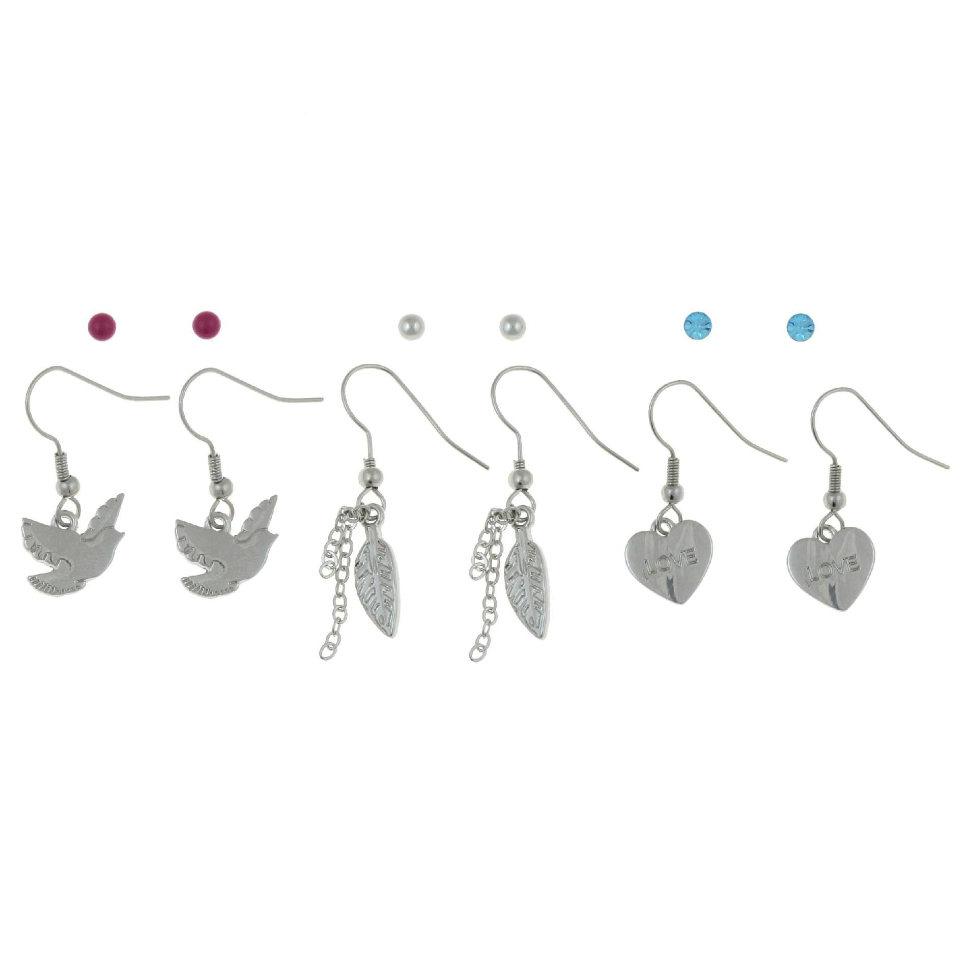 Dream Out Loud by Selena Gomez Studs and Hanging Icon Earrings Silver Multipack at Kmart.com