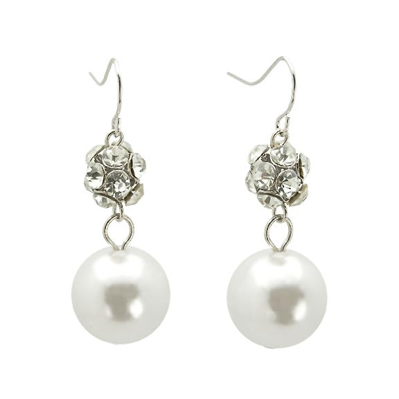 Jaclyn Smith Cultured Pearl Drop Earrings Gem Studded Silver at Kmart.com