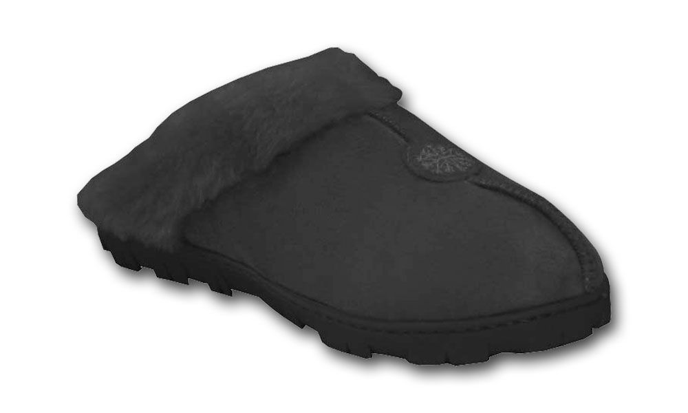 Women's faux suede clog with fur lining
