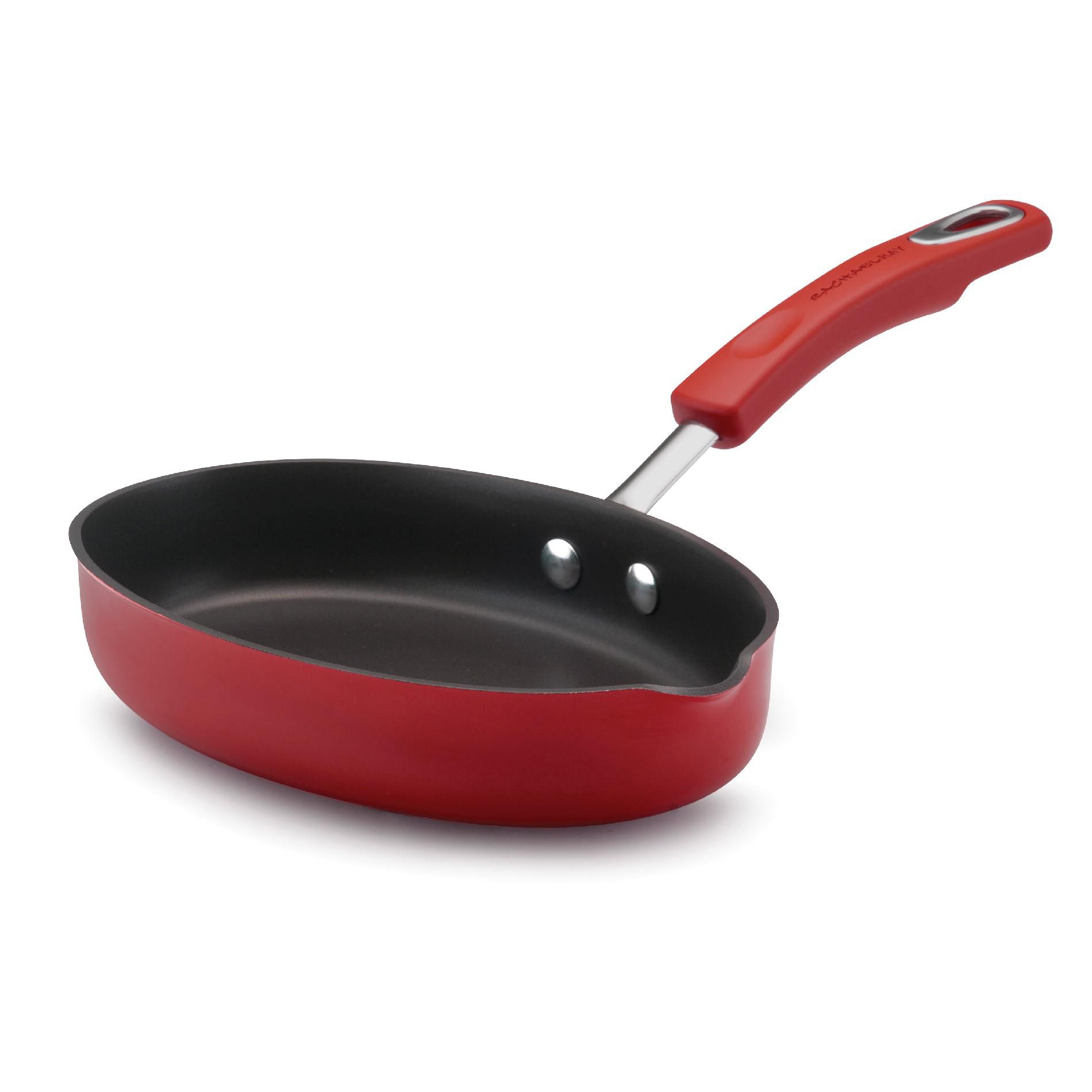 Rachael Ray Hard Enamel Cookware9-Inch Oval Skillet  Red
