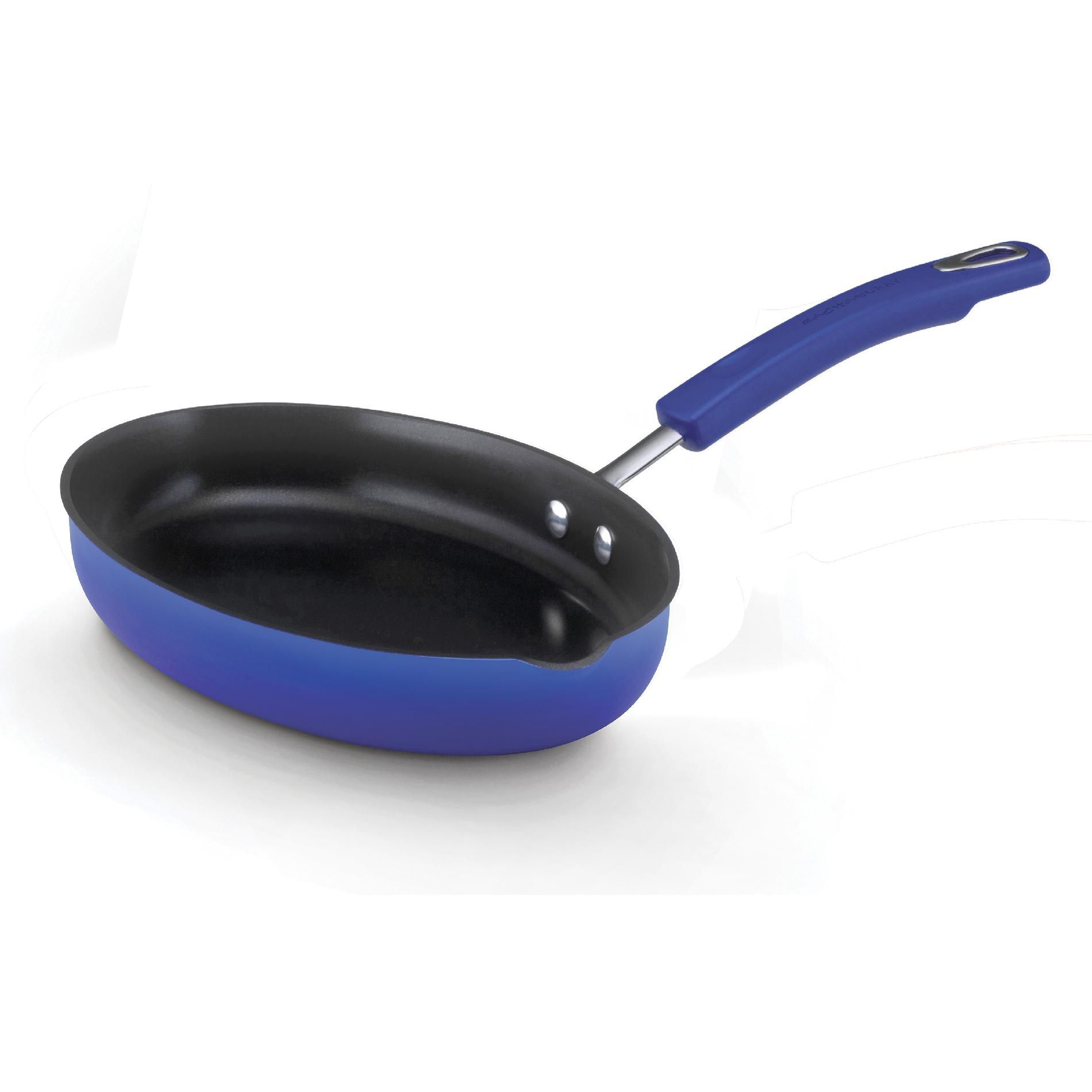 Rachael Ray Hard Enamel Cookware11.5 oval skillet w/ 1 pour spout (tulip shape)(Blue)