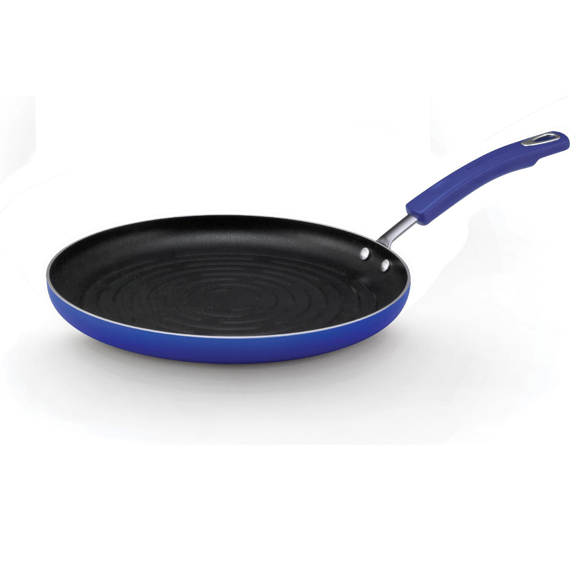 Rachael Ray Hard Enamel Cookware12 round grill pan(solid Blue)