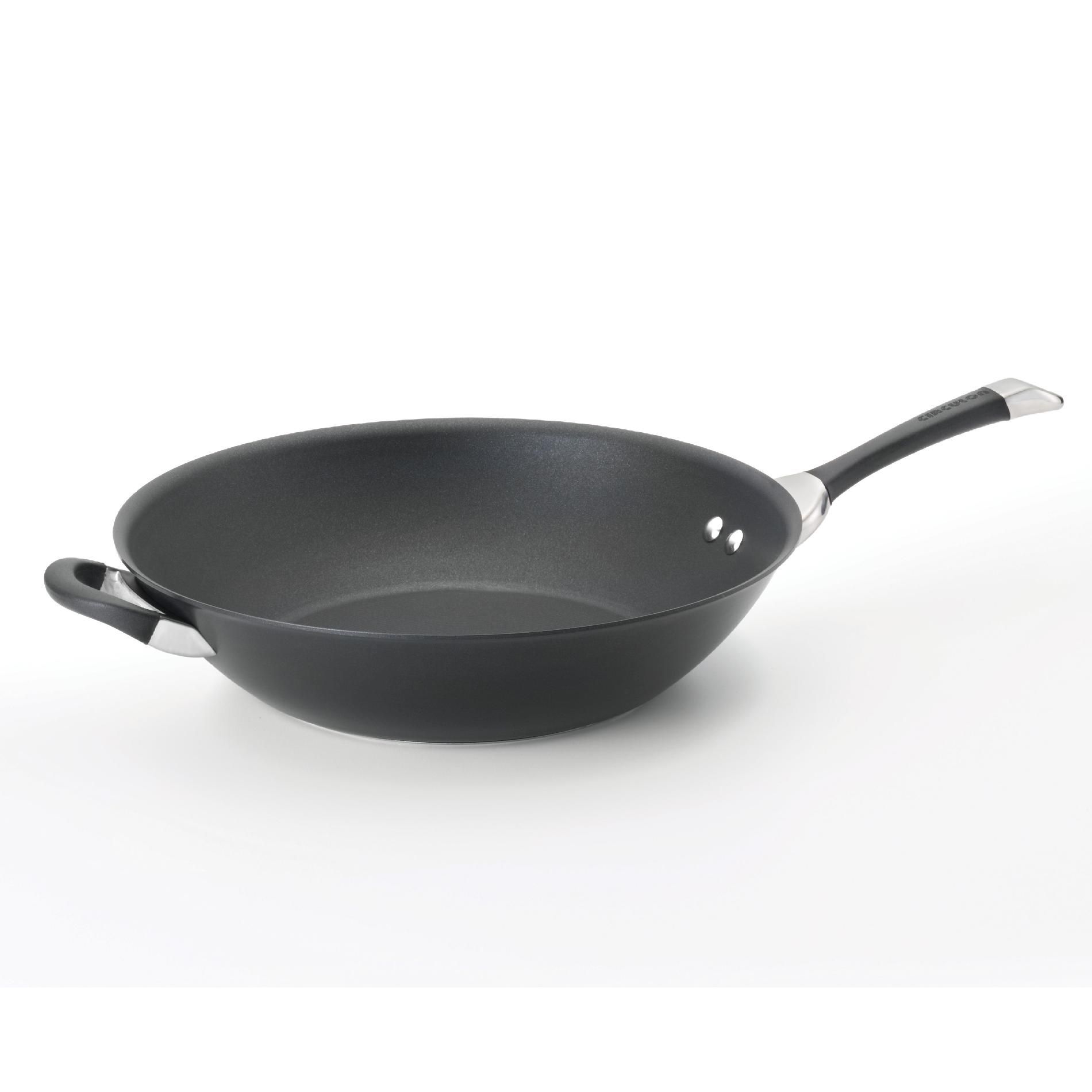 Circulon Symmetry  14 Inch Open Stir Fry w/Helper Handle  Black