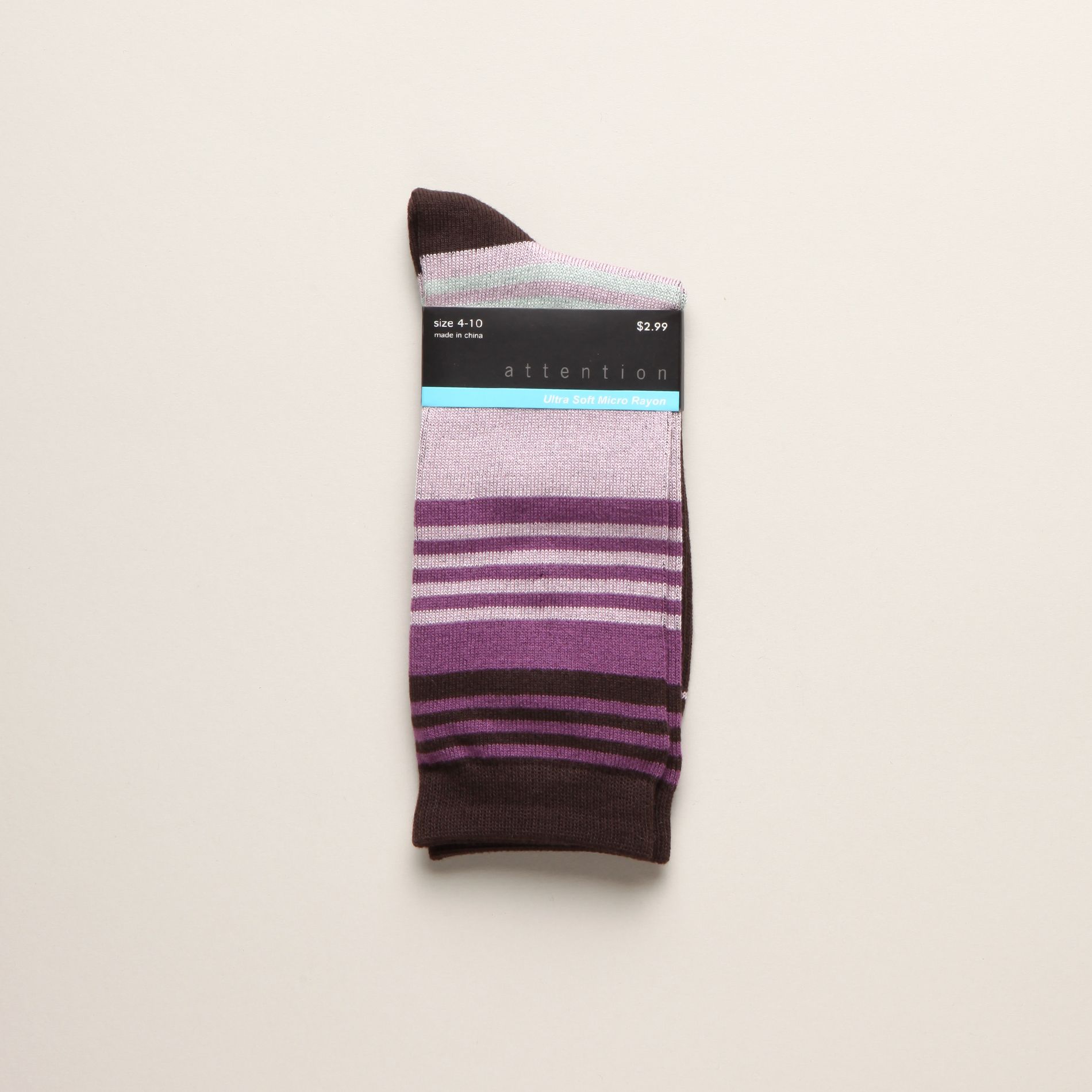 Attention Women’s Socks Dress Mauve and Brown Striped at Kmart.com