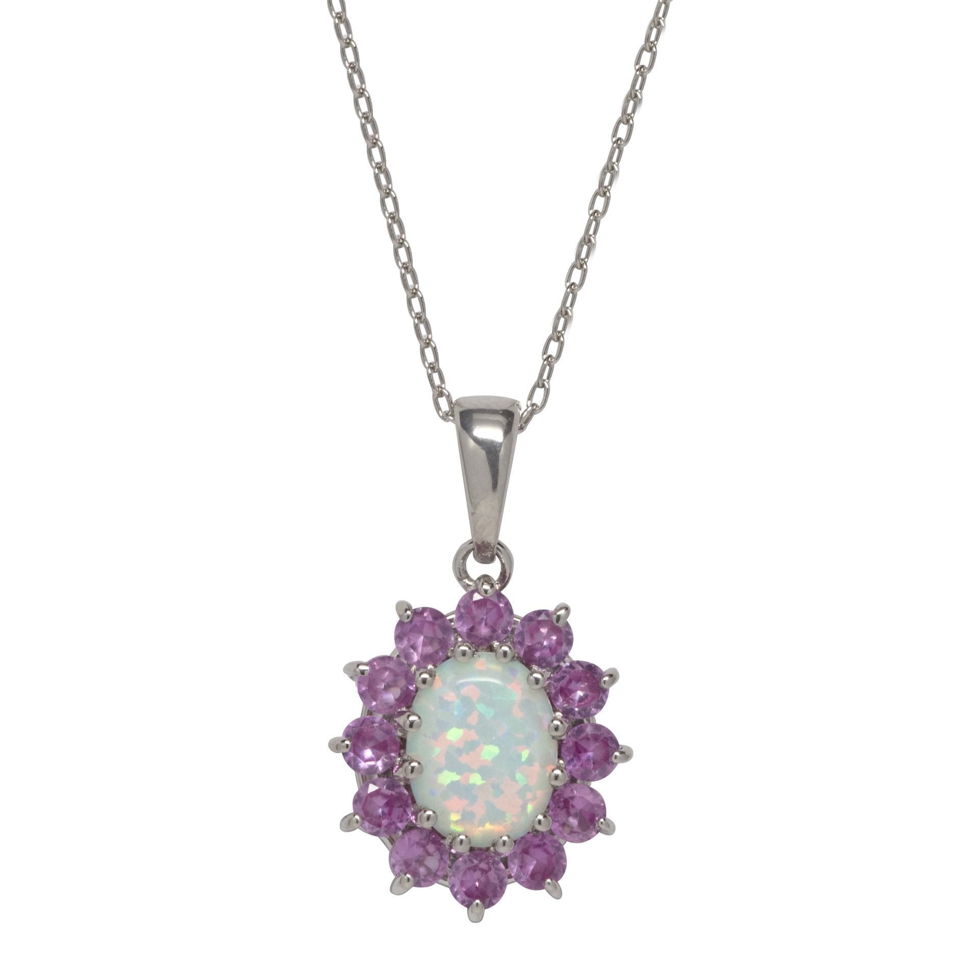 Lab Created Opal and Lab Created Pink Sapphire Pendant at Kmart.com