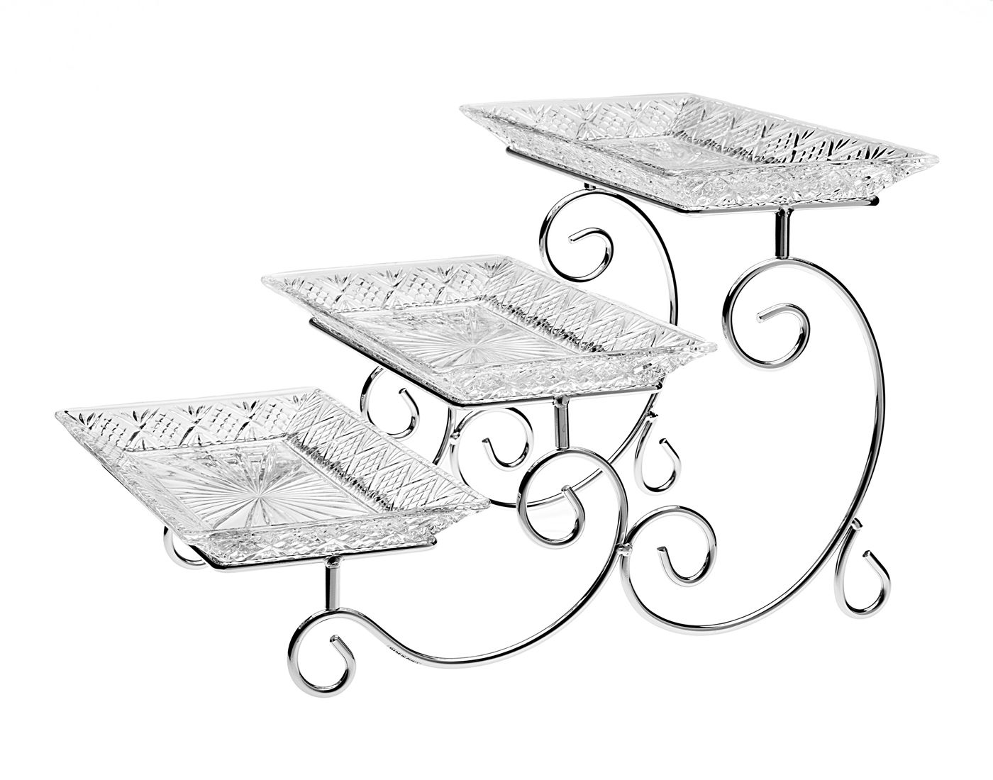 Godinger Dublin Step Design 3-Tier Server