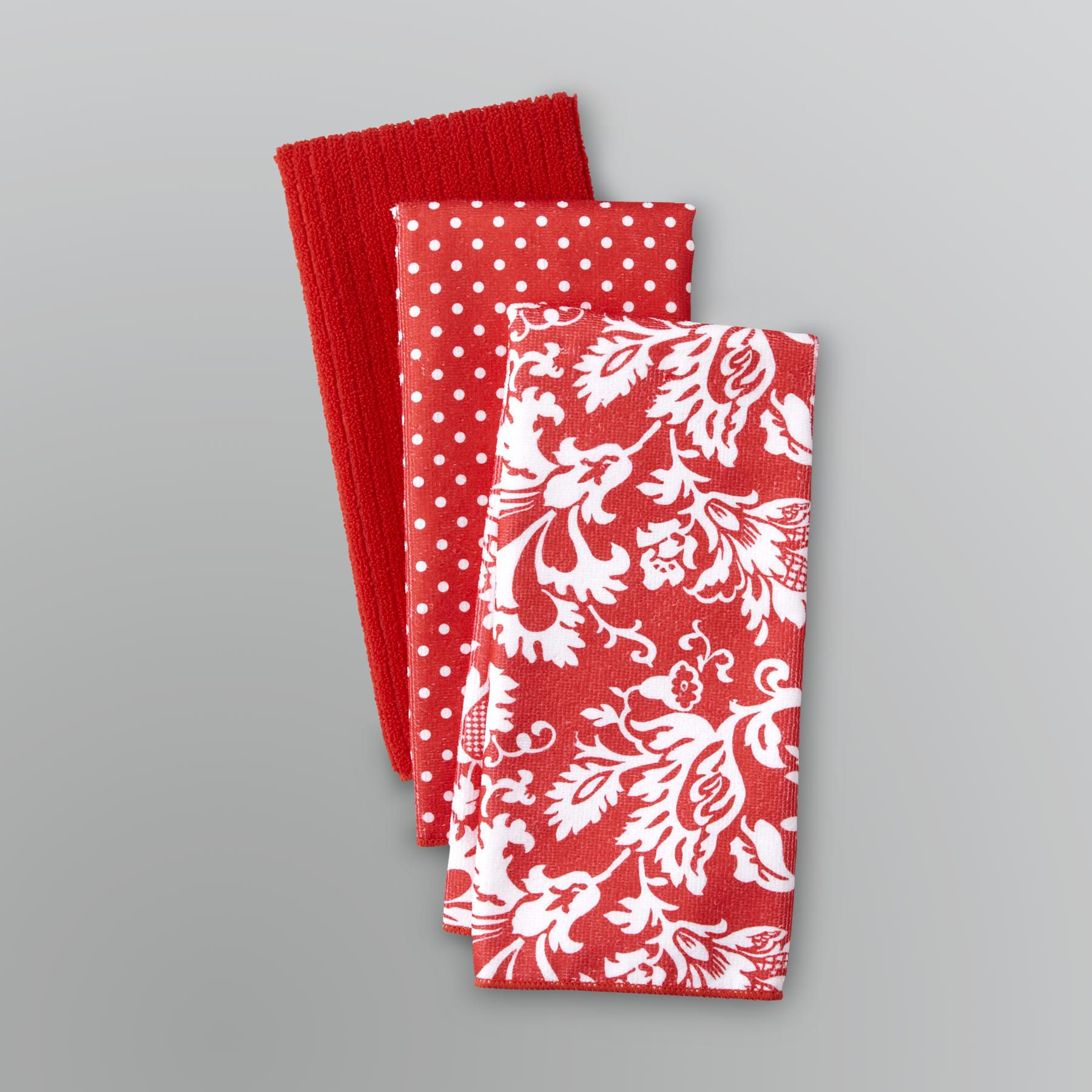 Sandra by Sandra Lee 3Pack Damask Kitchen Towels Shop Your Way