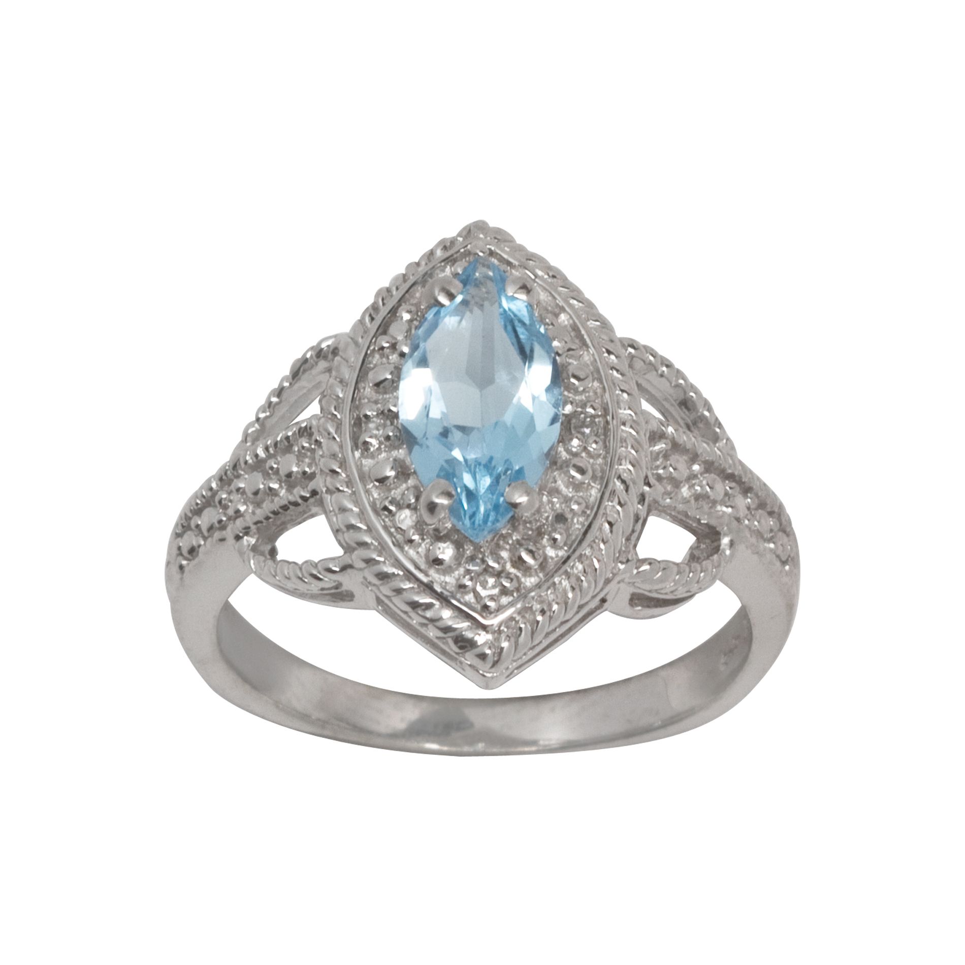 Blue Topaz and Diamond Accent Ring