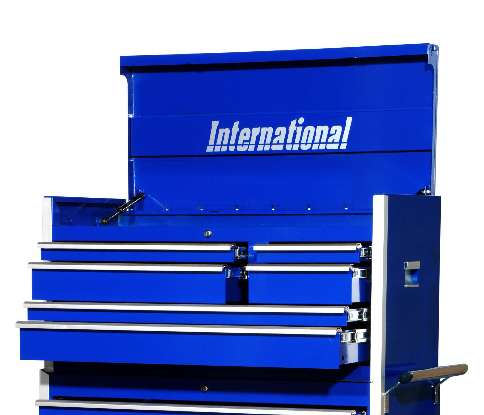International Professional 42 6-Drawer Ball Bearing Slides Top Chest Blue