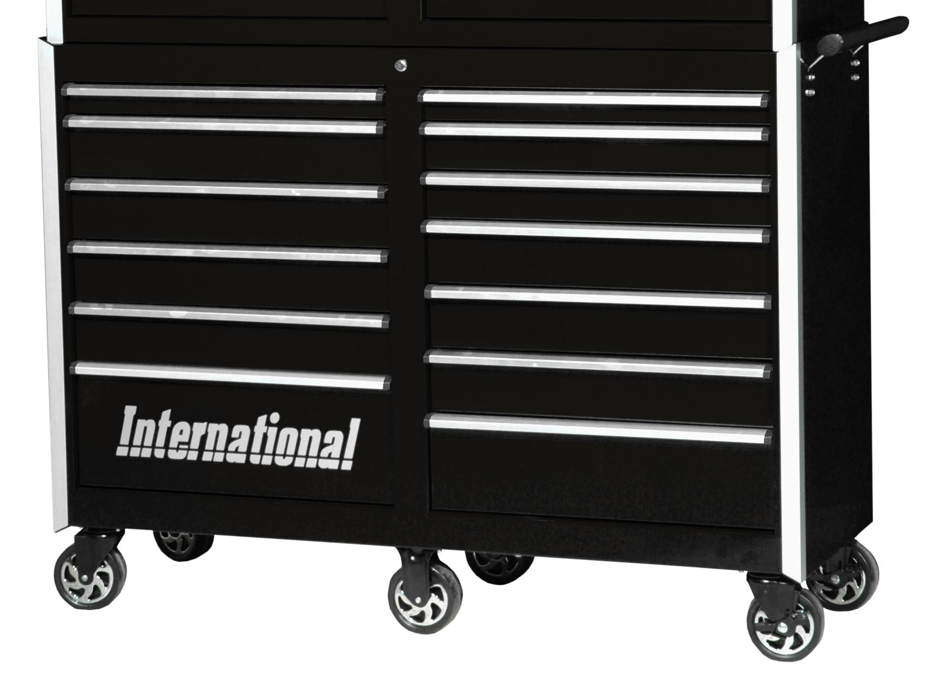 International Professional 54 13-Drawer Ball Bearing Slides Roller Cabinet Black