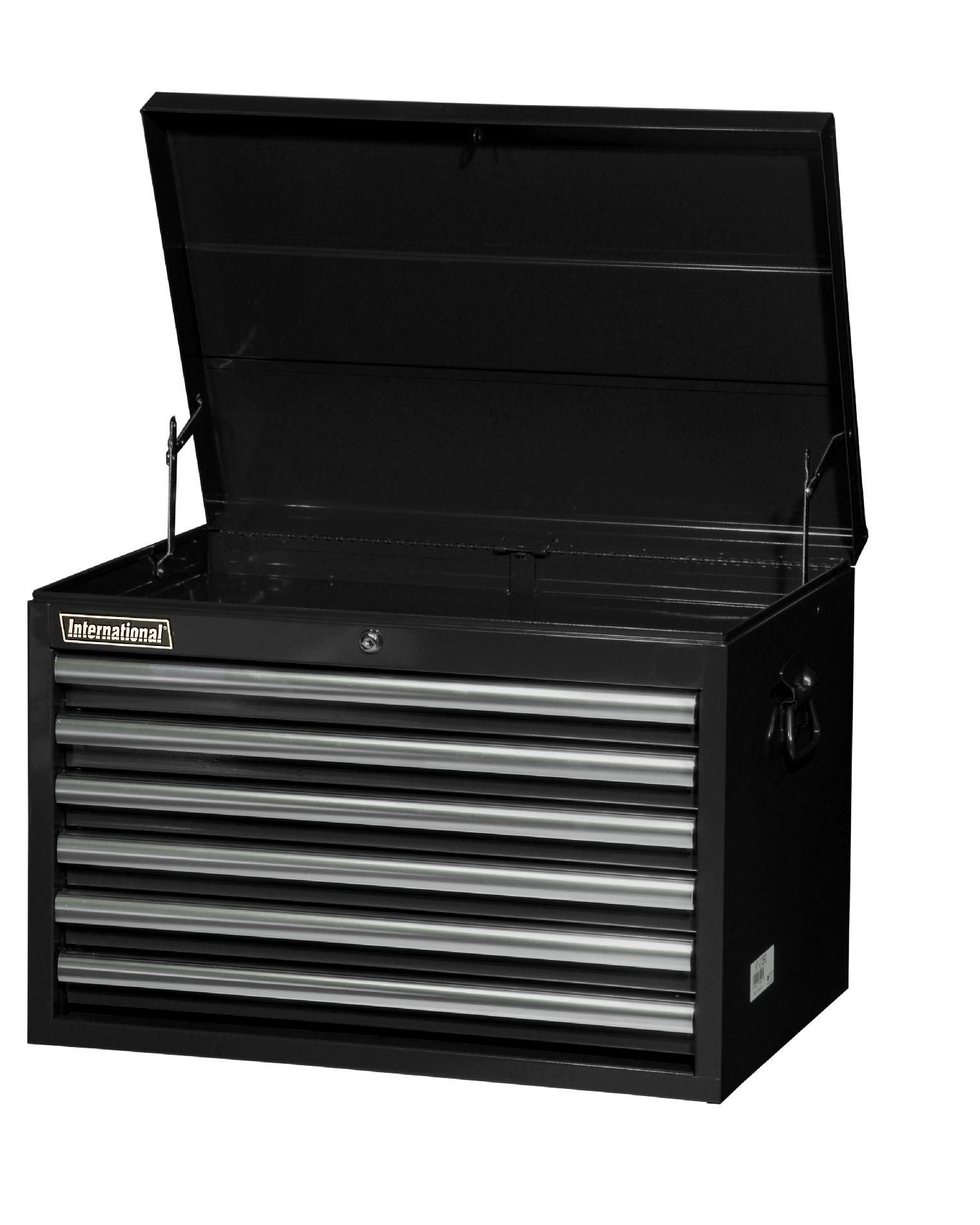 International 27 6-Drawer Ball Bearing Slides Top Chest Black