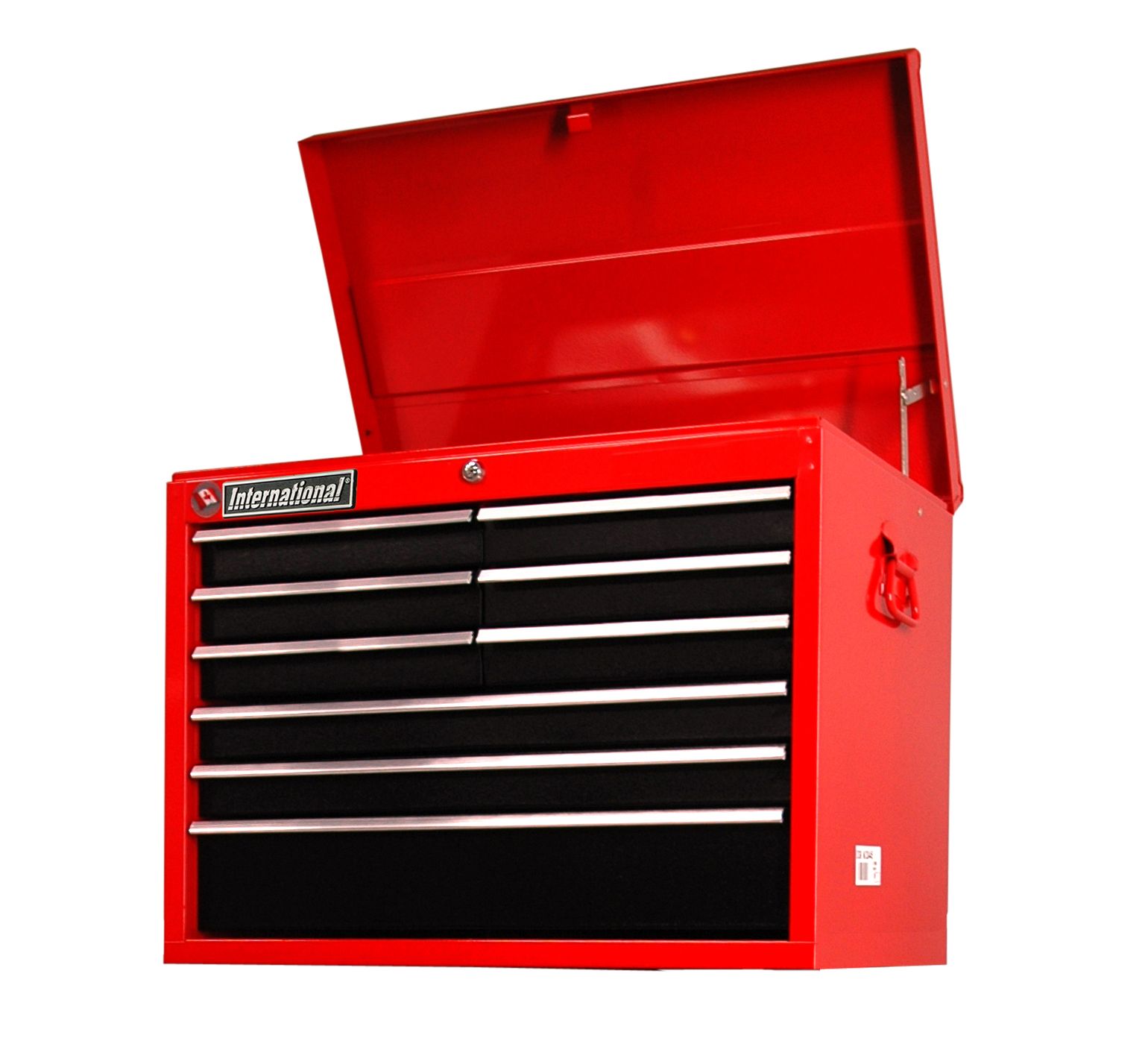 International 27 9-Drawer Ball Bearing Slides Top Chest Red/Black