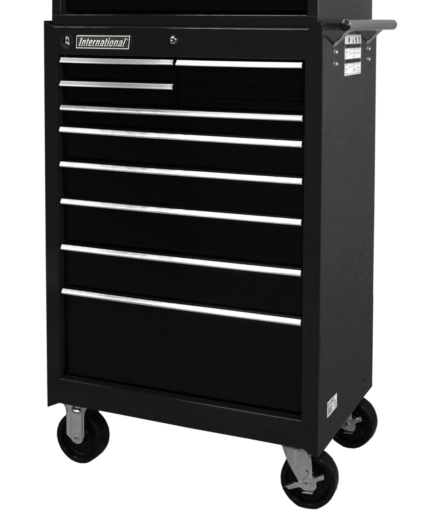 International 27 9-Drawer Ball Bearing Slides Roller Cabinet Black