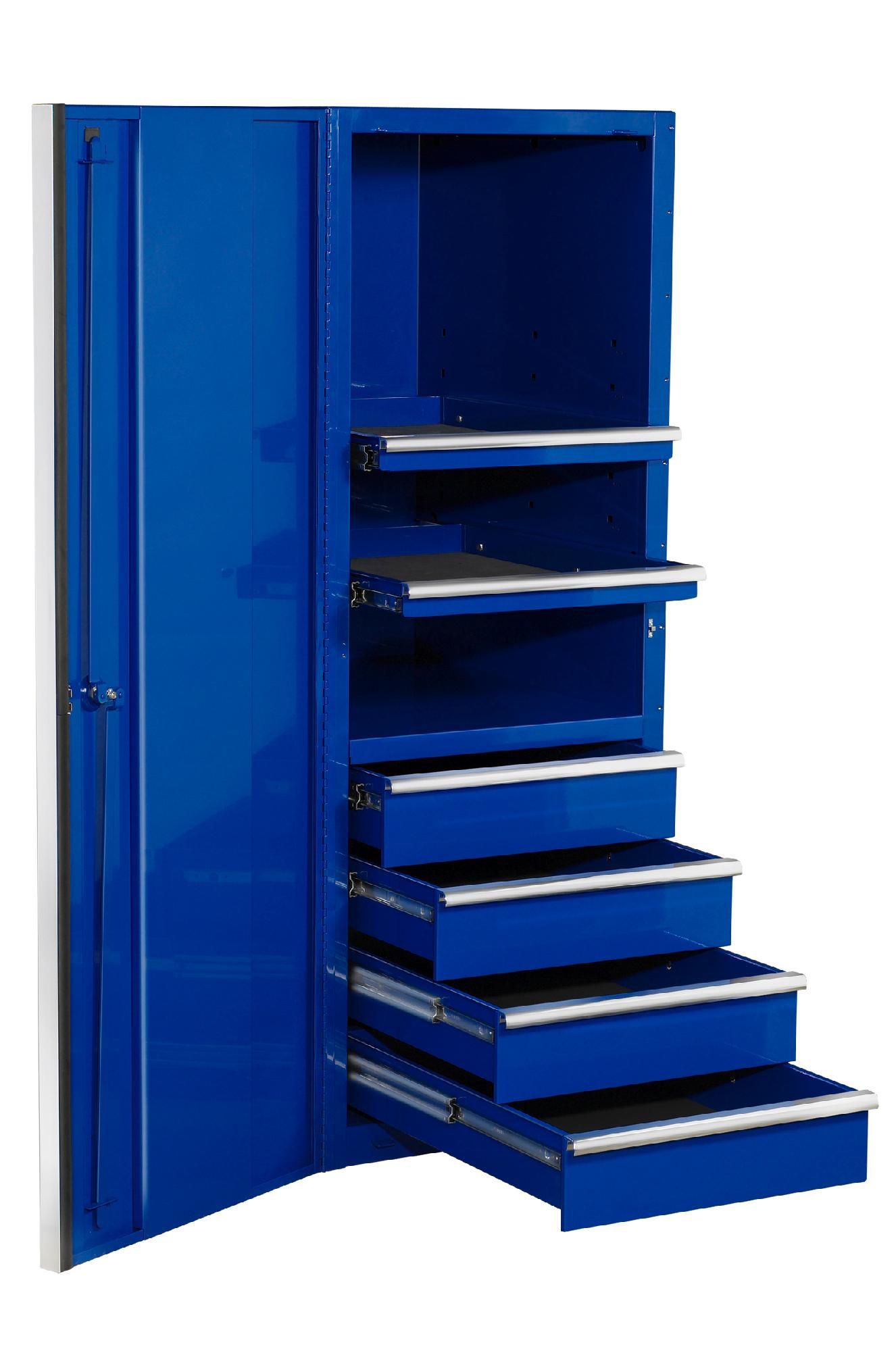 Extreme Tools 24 4 Drawer/2 Shelf Professional Side Cabinet in Blue