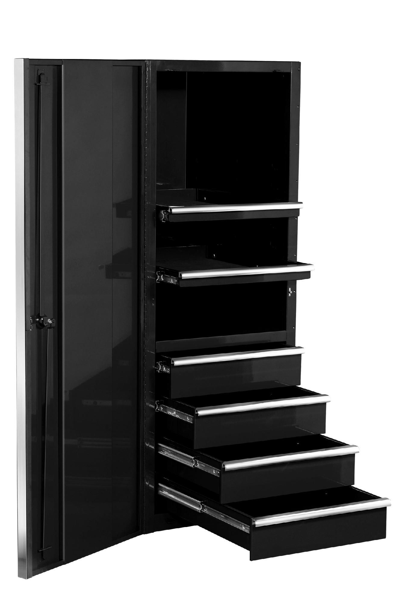 Extreme Tools 24 4 Drawer/2 Shelf Professional Side Cabinet in Black