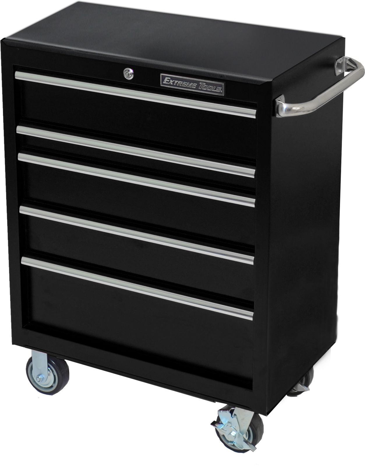 Extreme Tools 30 5 Drawer Standard Roller Cart in Textured Black
