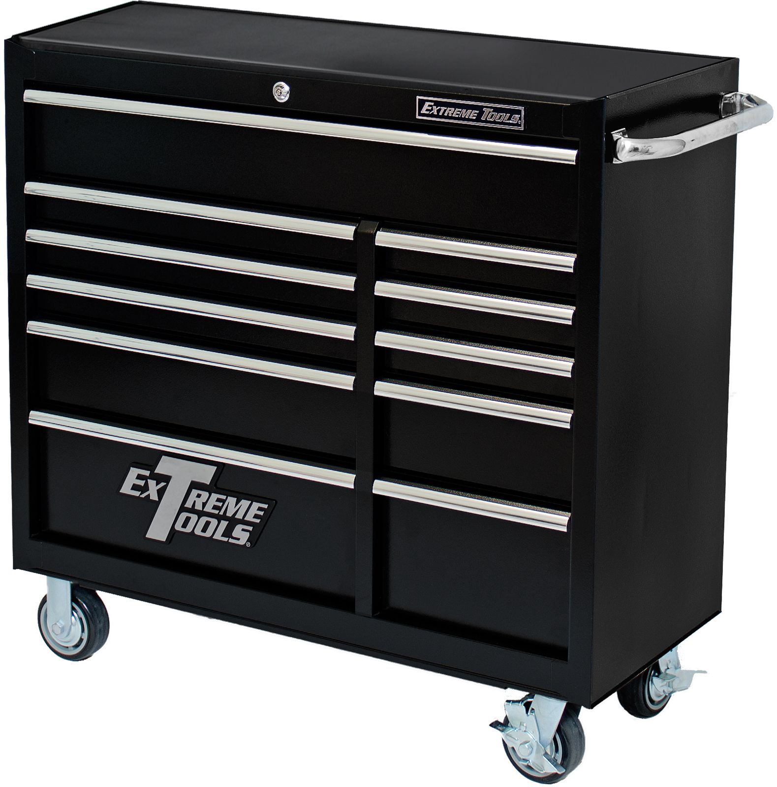 Extreme Tools 41 11 Drawer Standard Roller Cart in Textured Black