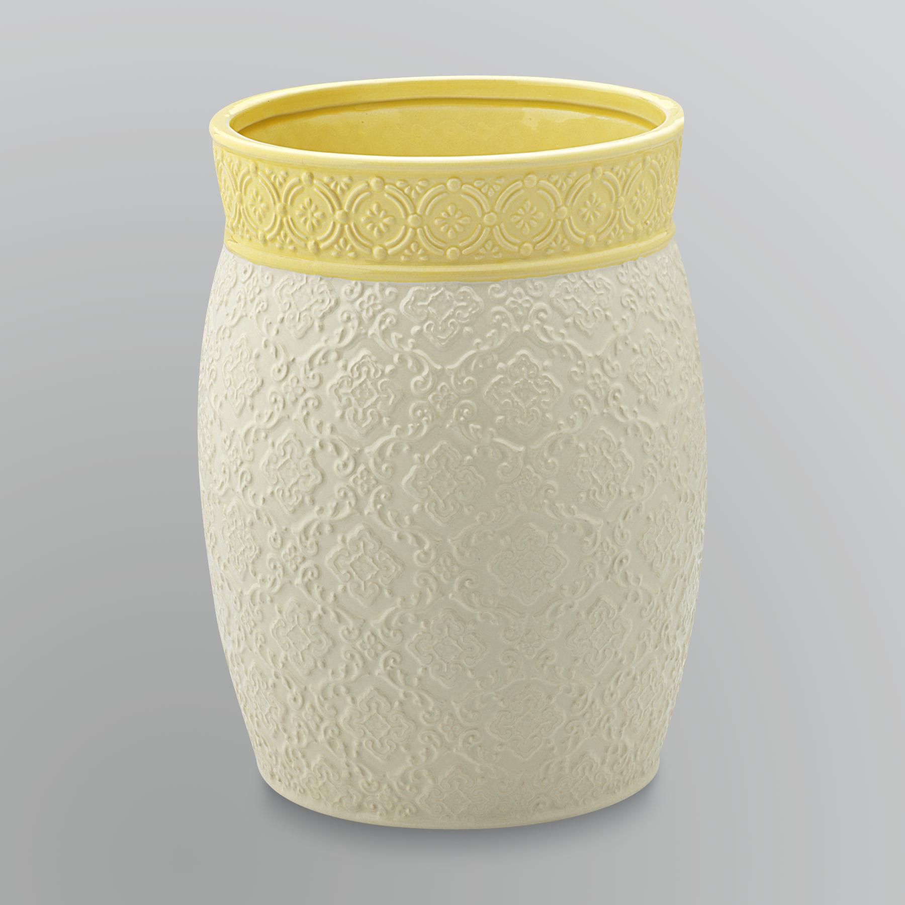 Country Living Annaleigh Yellow Wastebasket - Bed & Bath - Shower ...