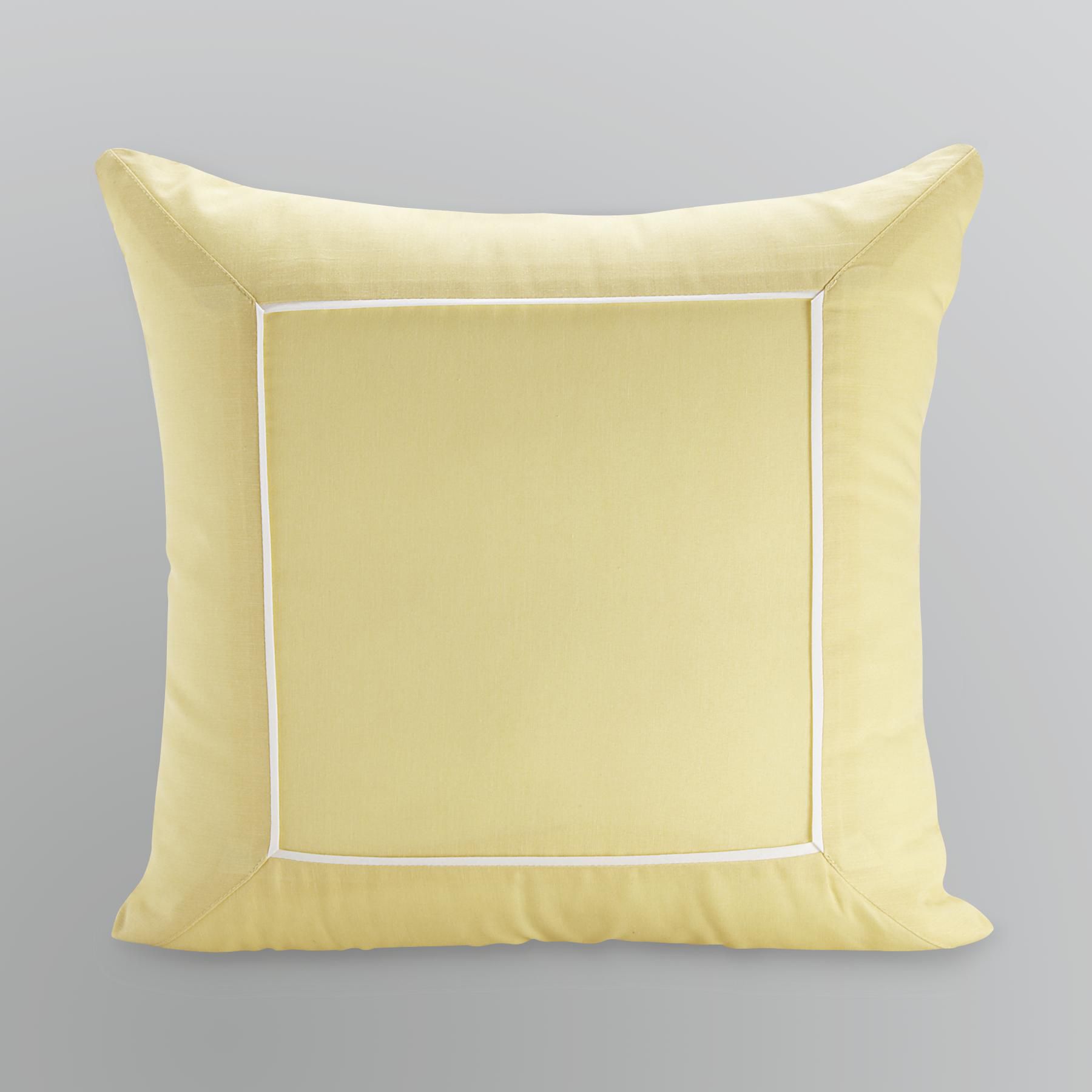 Cannon Square Yellow Piped Trim Decorative Pillow - Home - Bed & Bath - Bedding - Decorative ...