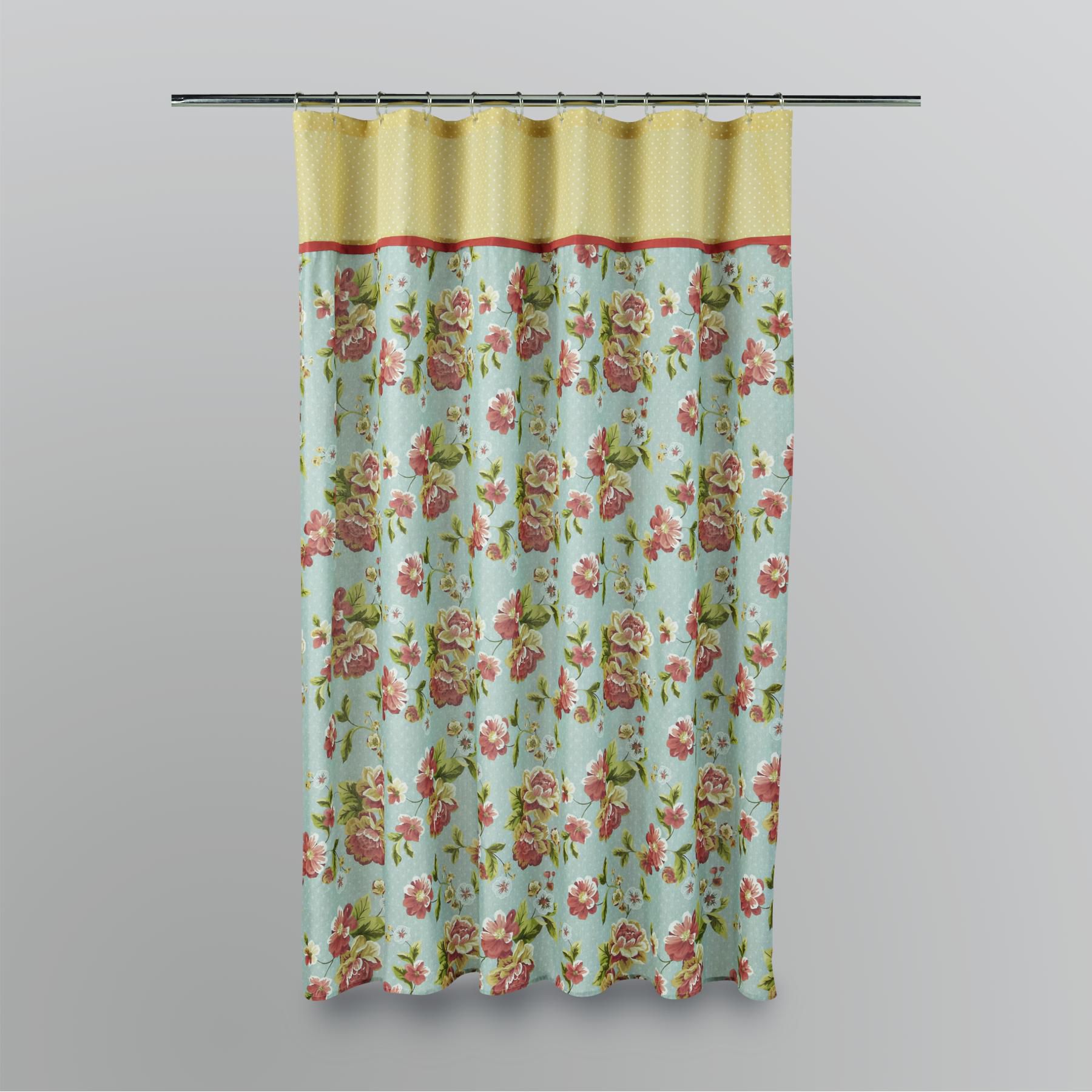 Country Living Marybeth Green Shower Curtain - Bed & Bath - Shower ...