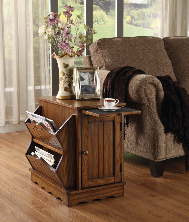 Monarch Specialties Oak Veneer 22"H Magazine Table at Sears.com