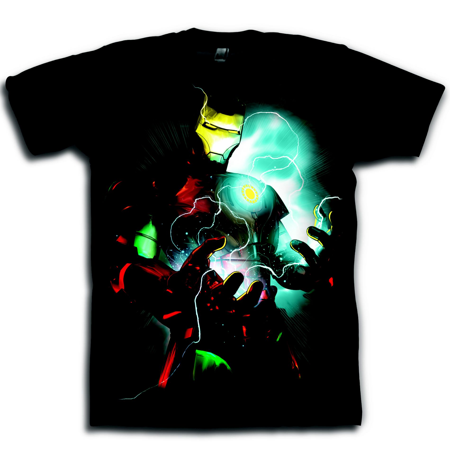 Marvel Comics Men’s Graphic Tee Iron Man Glow