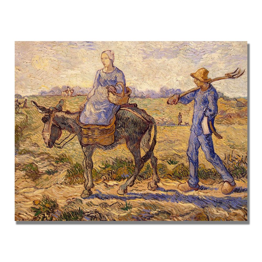 Trademark Art "Morning Going Out To Work" Canvas Wall Art by Vincent van Gogh