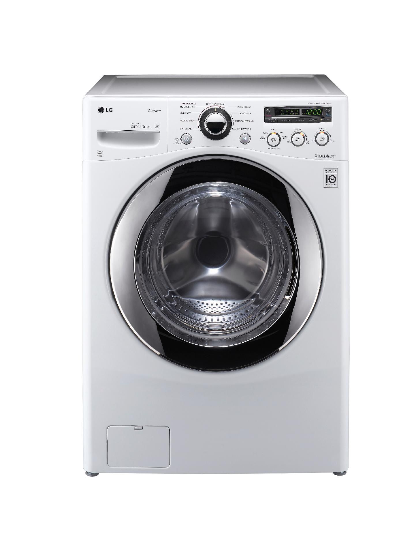 LG 3.6 Cu.Ft. Extra Large Capacity Steam Front-Load Washer w/ Cold Wash - White