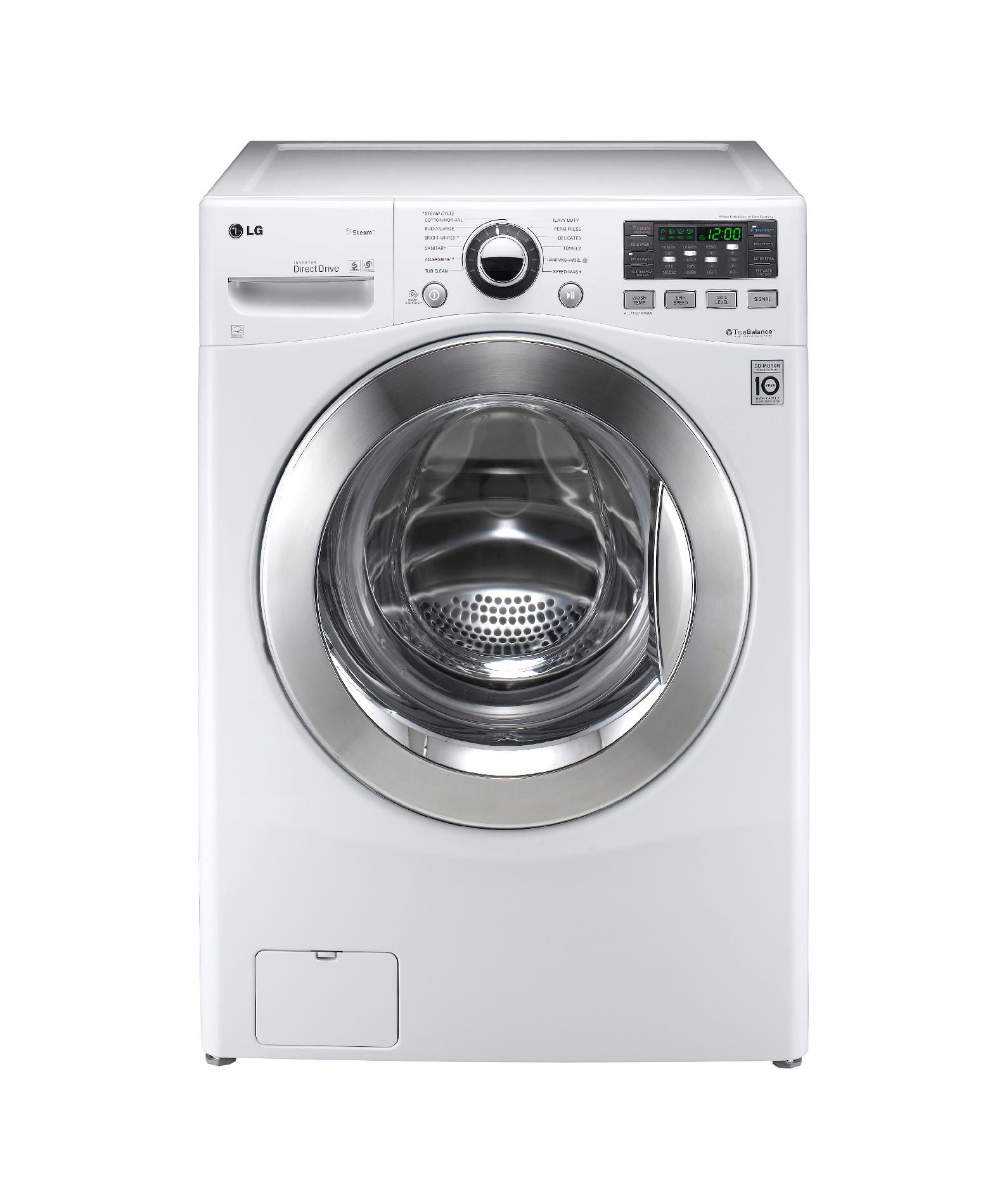 LG 3.7 cu. ft. Steam Front-Load Washer - White