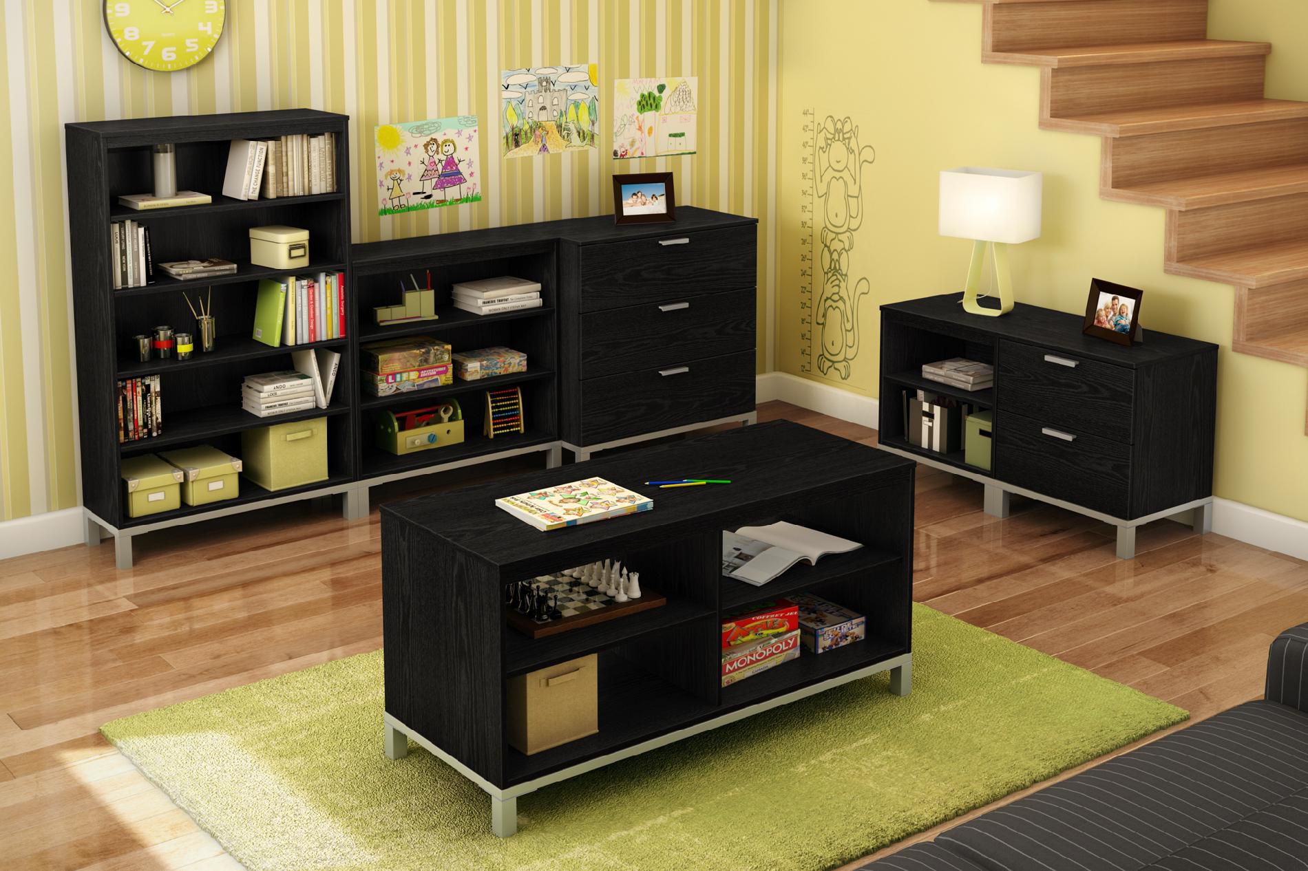 South Shore Flexible Collection 5-shelf Bookcase Black Oak 