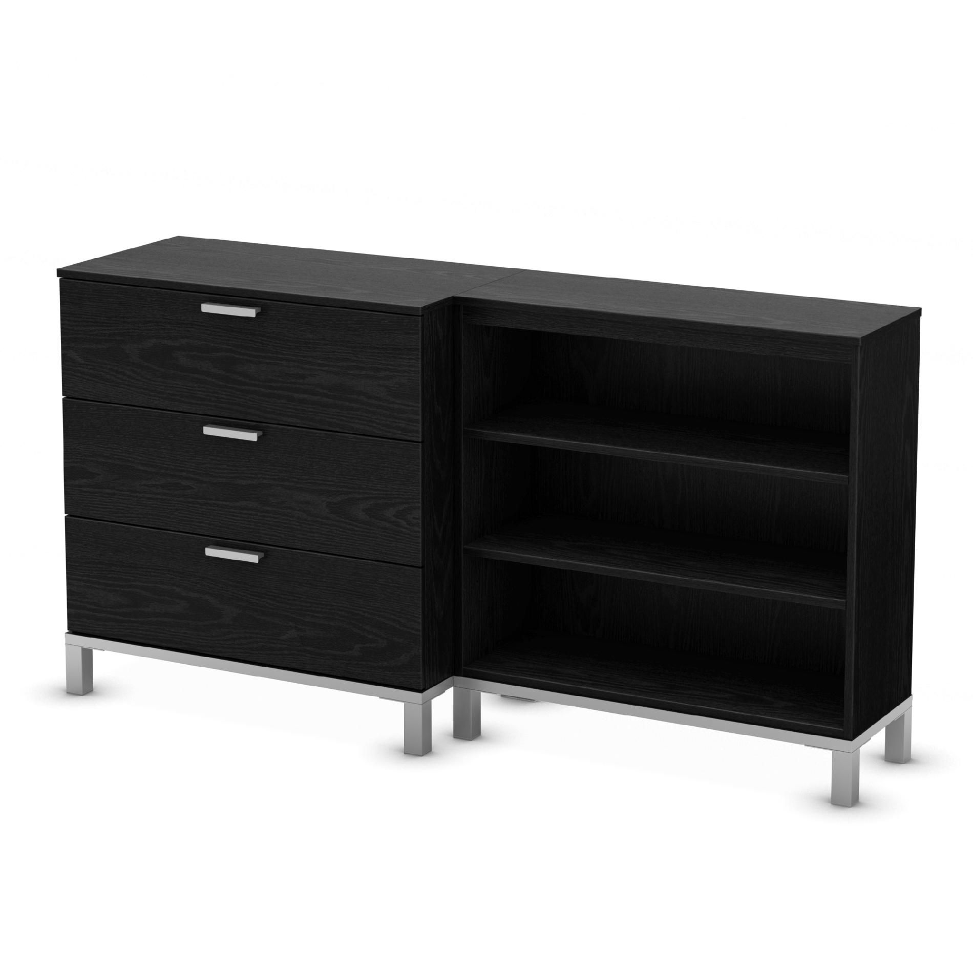 South Shore Flexible Collection 3-Drawer & 3-Shelf Storage Unit Black Oak at Sears.com