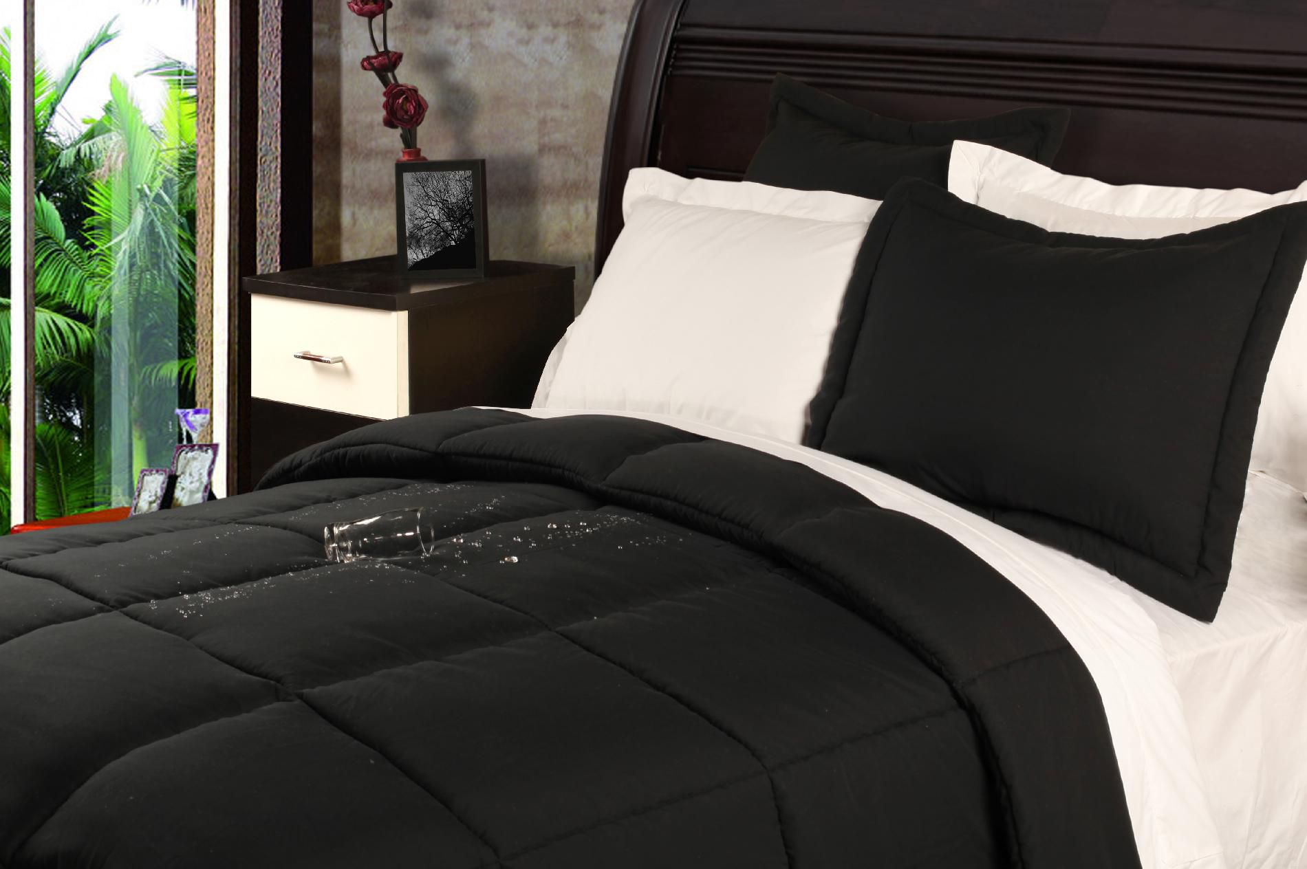 Stayclean Twin Two Piece Comfoter Set-Black at Kmart.com