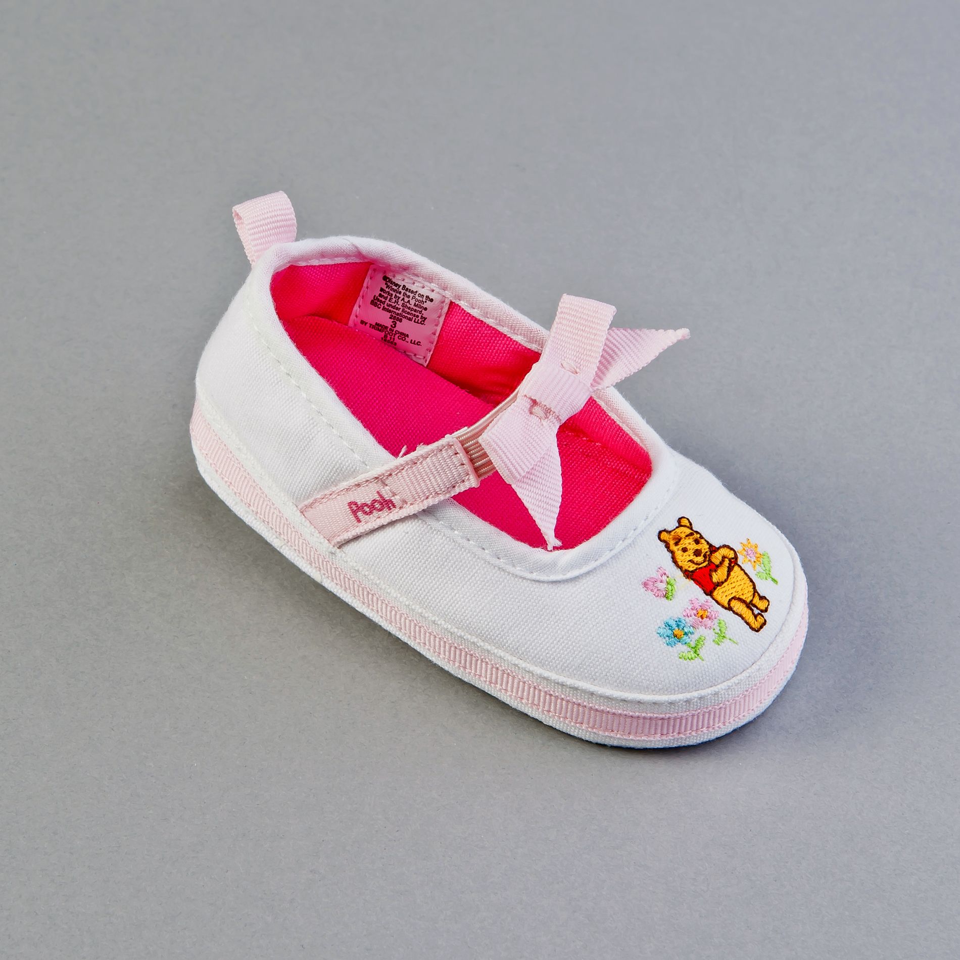 Winnie the Pooh Infant Skimmer Slip-ons  - White/Pink