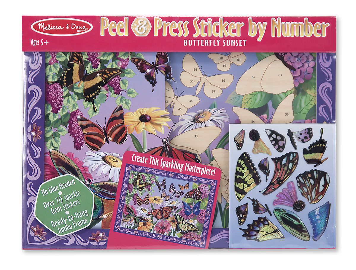 Peel & Press Sticker by Number - Butterfly Sunset