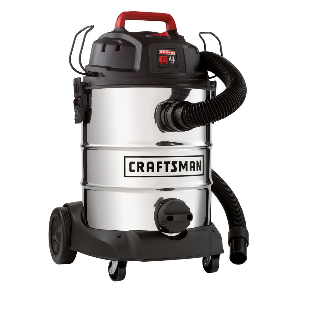 Craftsman 8 Gallon Stainless Steel Tank, 4 Peak HP Wet/Dry Vac at Craftsman.com