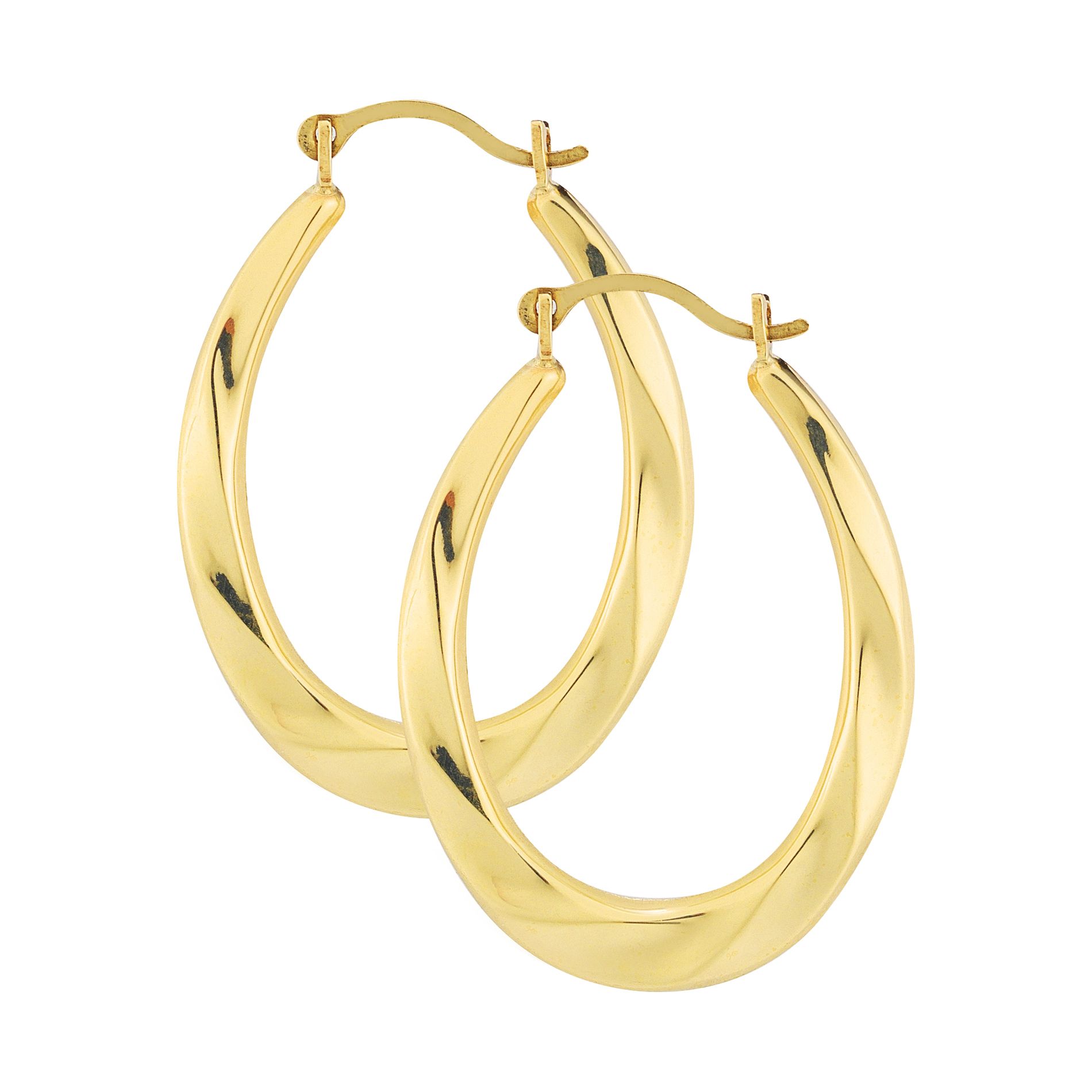 10Kt Yellow Gold 19 X 24mm Oval Twist Stamped Hoop at Kmart.com