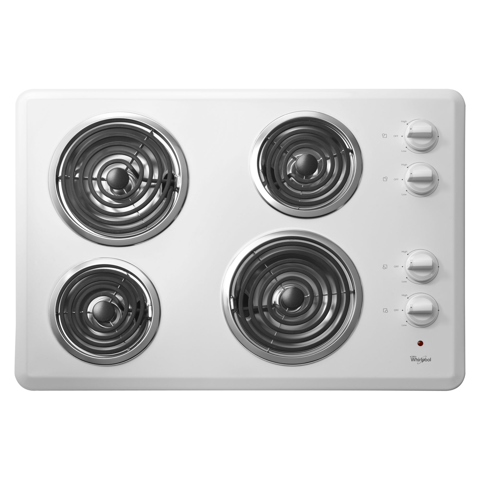 Whirlpool WCC31430AW 30 Electric Cooktop with Dishwasher-Safe Knobs - White