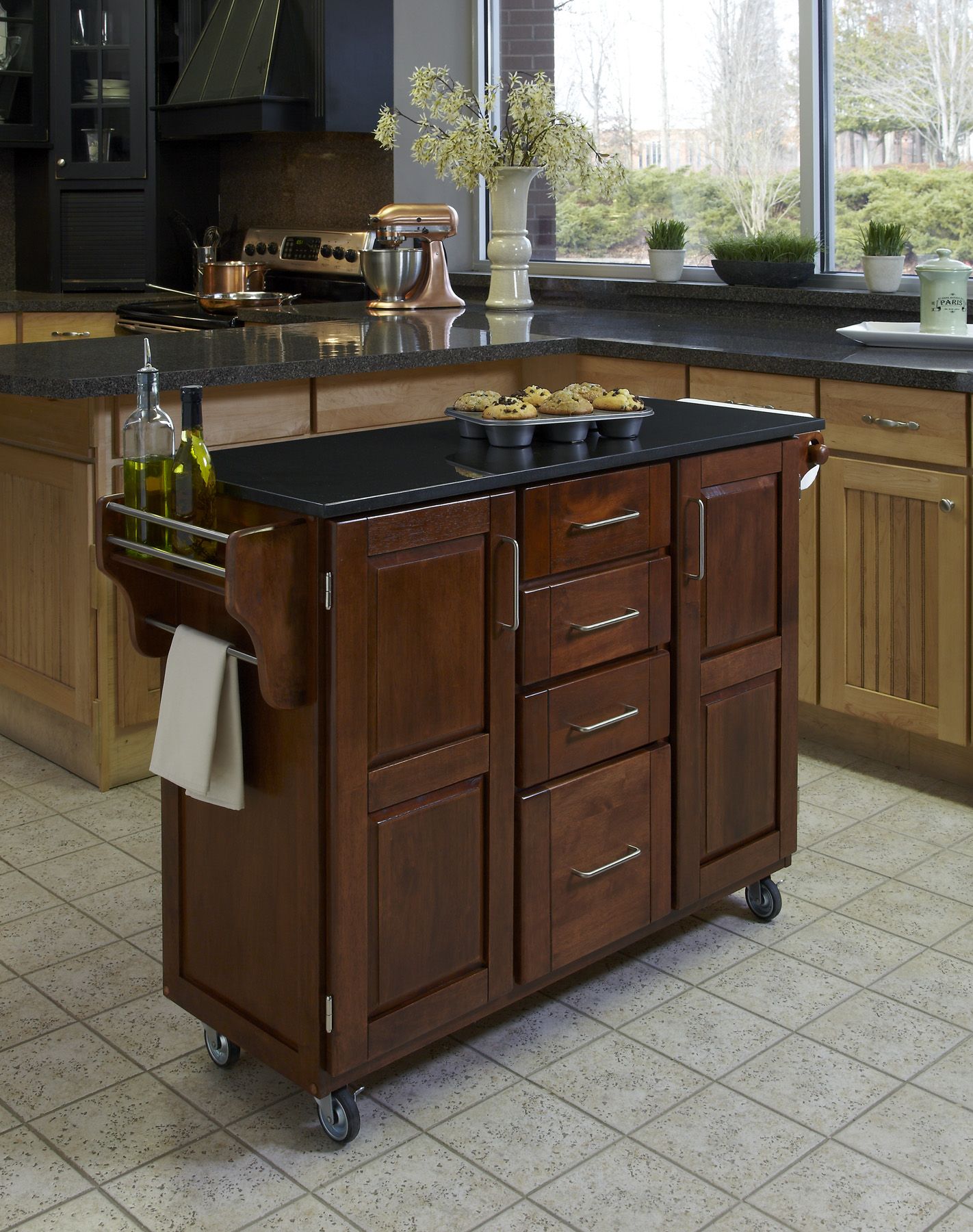 Sandra Lee Granite Top Kitchen Cart Create Space with Kmart