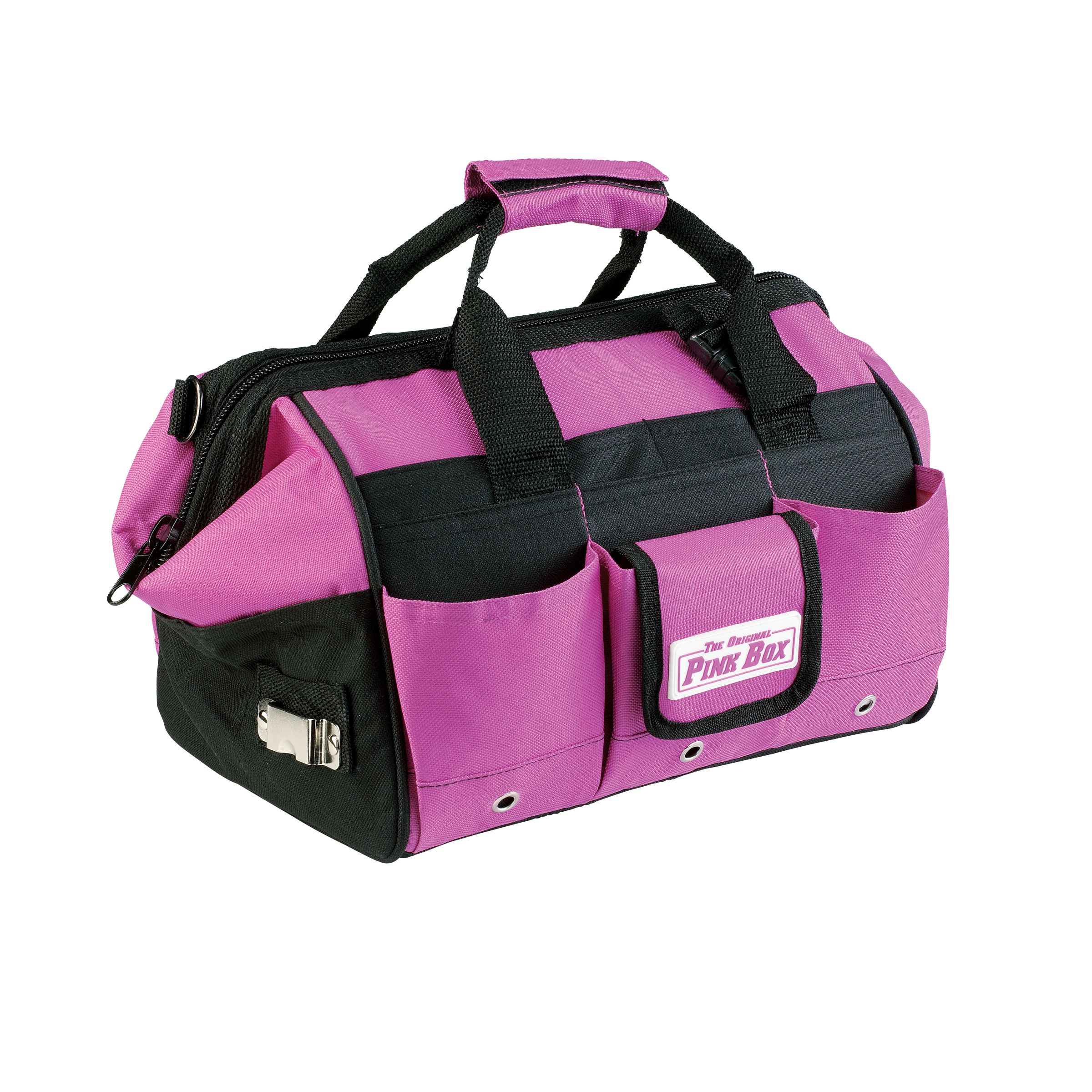 The Original Pink Box 12 Pink Canvas Tool Bag w/ Tape Measure Clip
